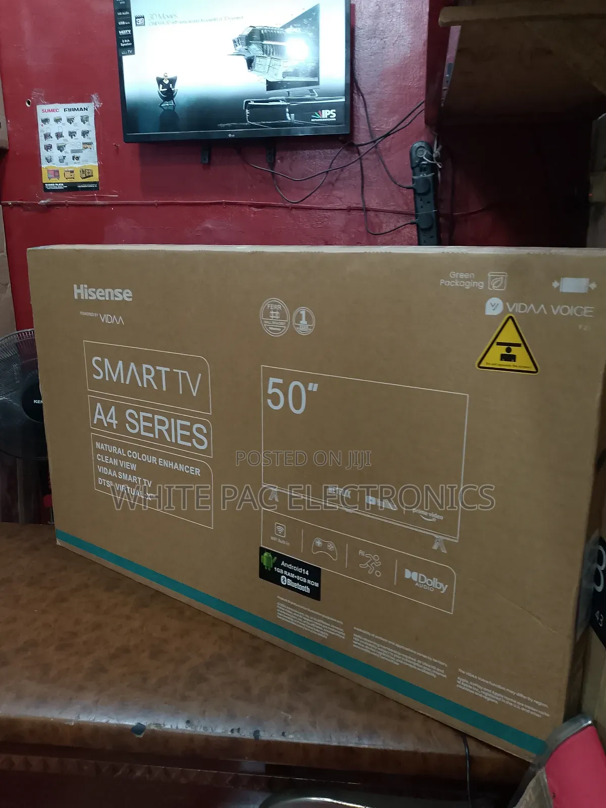 Hisense 50" UHD Smart Android Flameless Tv Youtube Netflix