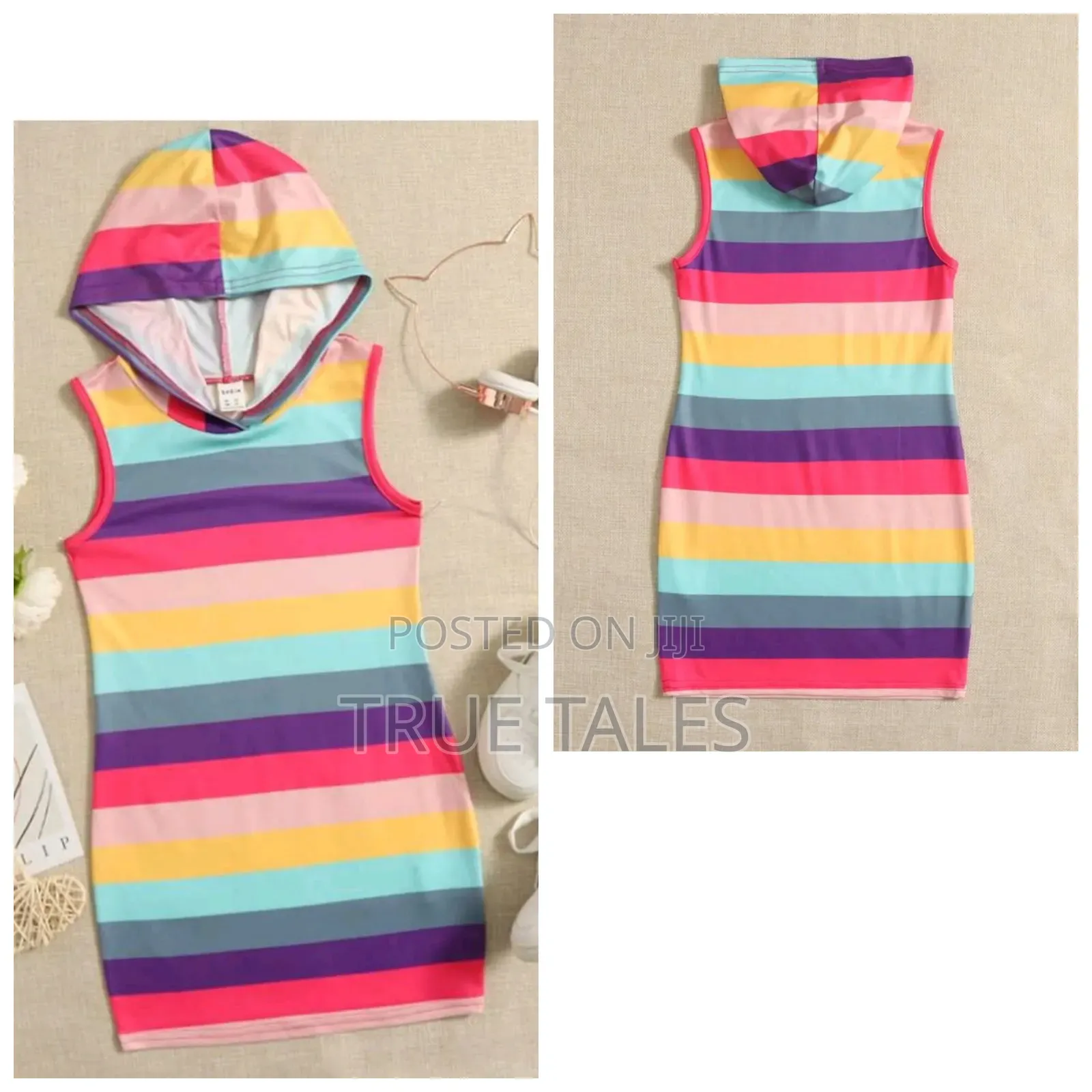 Girls Fancy Multicoloured Hoodie Dress Ages 3 to 7 Years