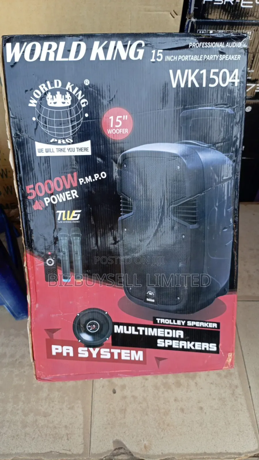 15" Mobile PA System With Remote and 2 Microphones.