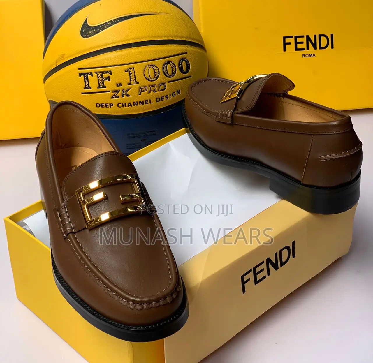 Fendi Leather Royal Loafers for Men