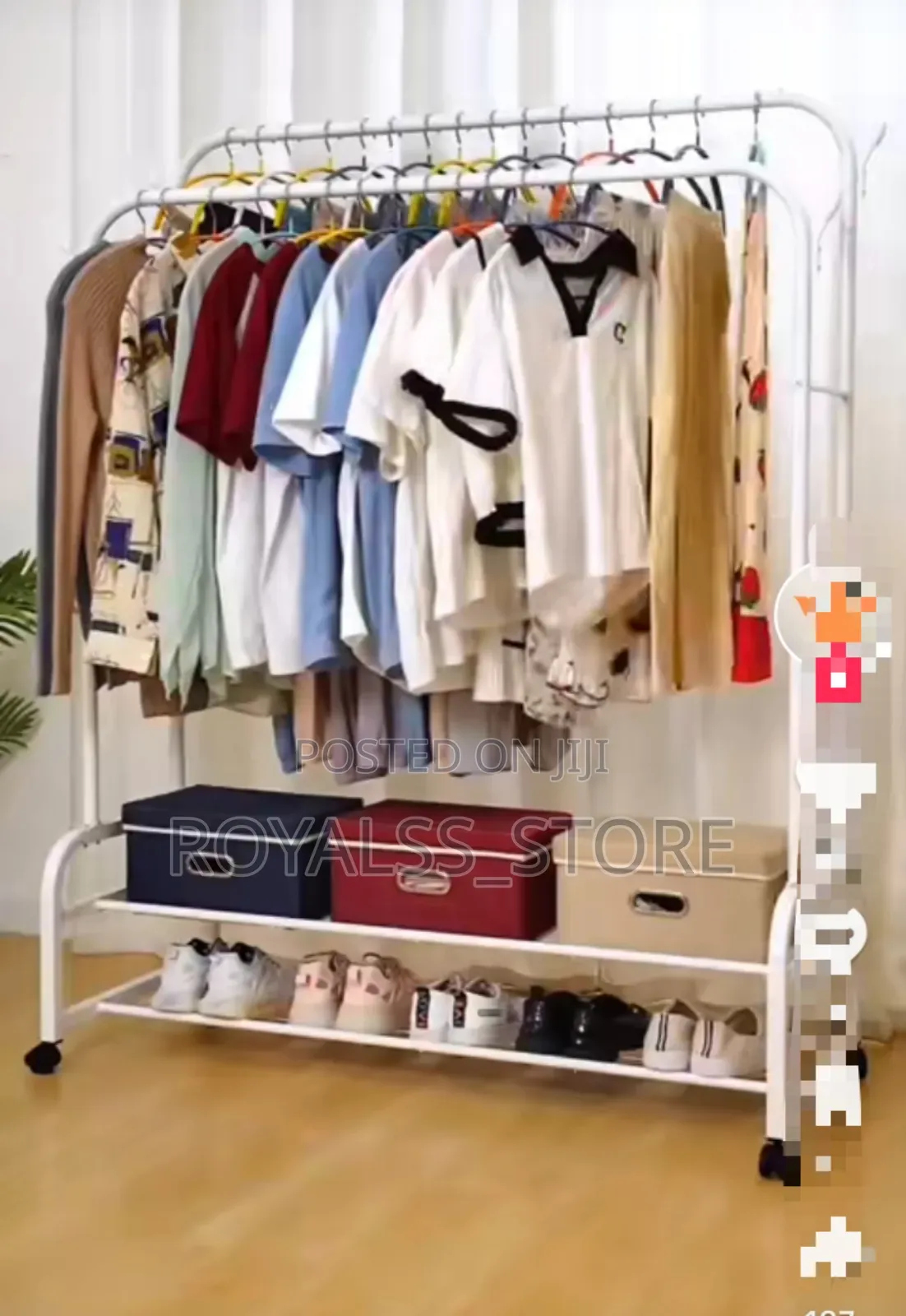 48kg Heavy Duty Double Pole Clothes Hanger/Shoe Rack