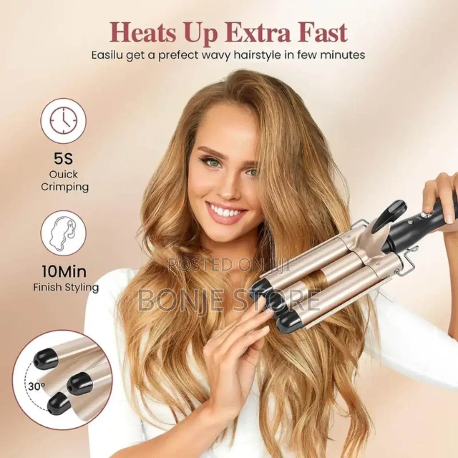 3 Barrels Fast Hair Straightener Hair Curling Iron Wand