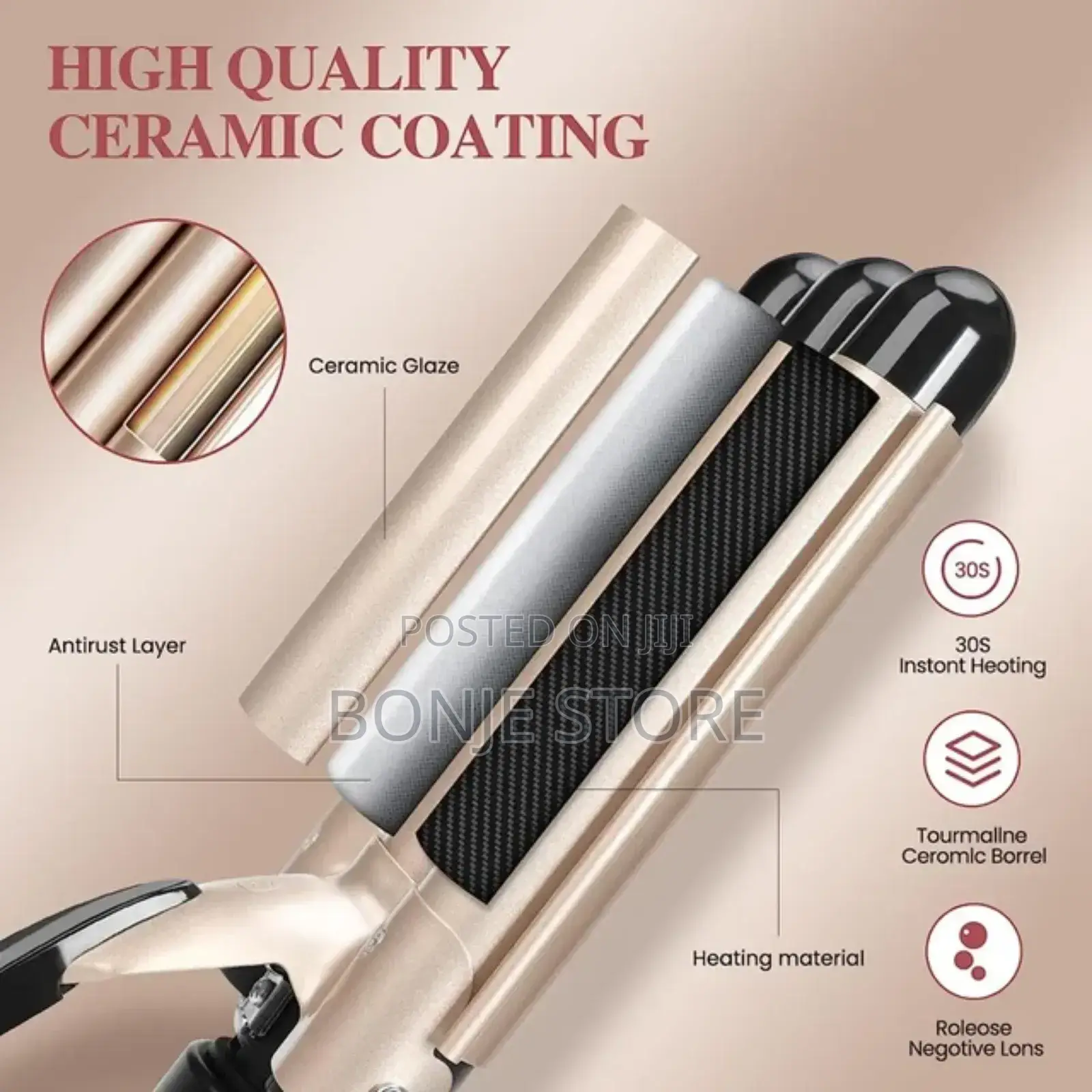 3 Barrels Fast Hair Straightener Hair Curling Iron Wand