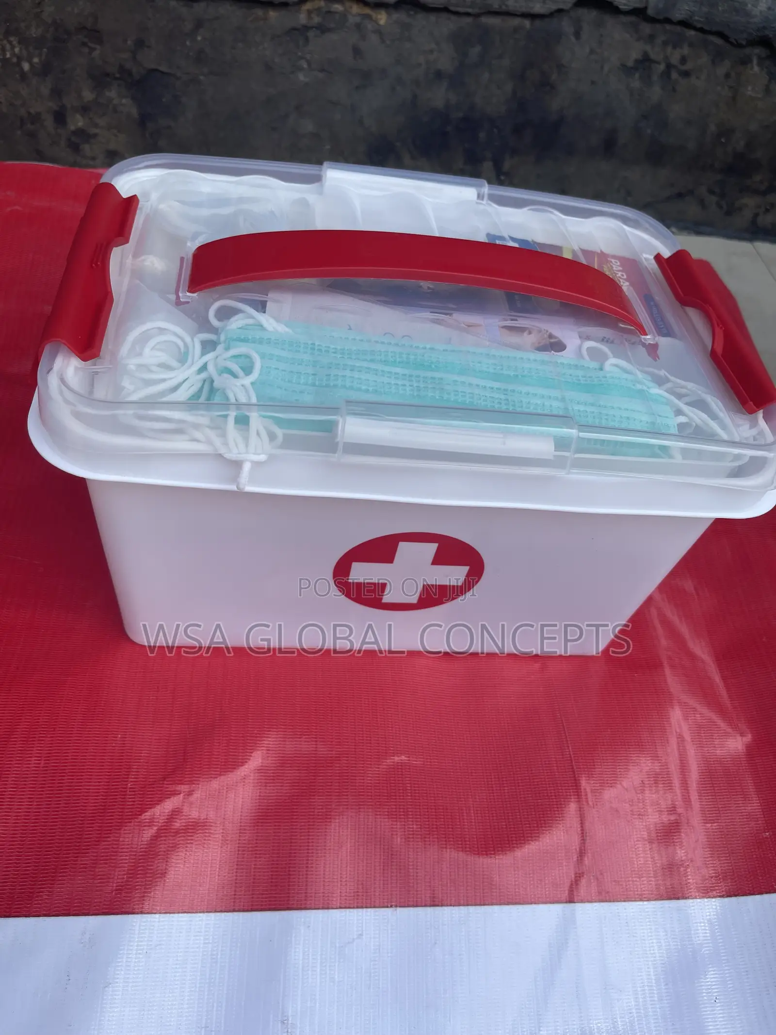 White Plastic Box First Aid Box With Kit