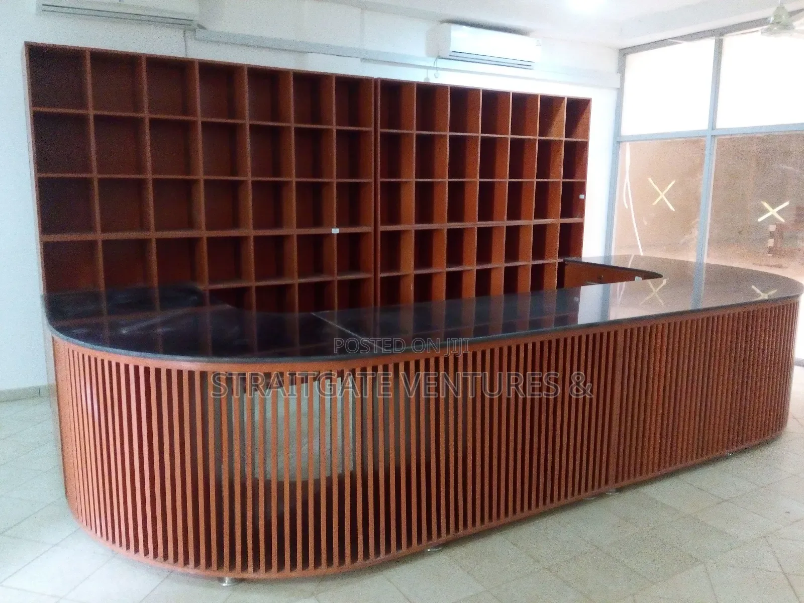 Campus Library Reception Desk/Shelf Set