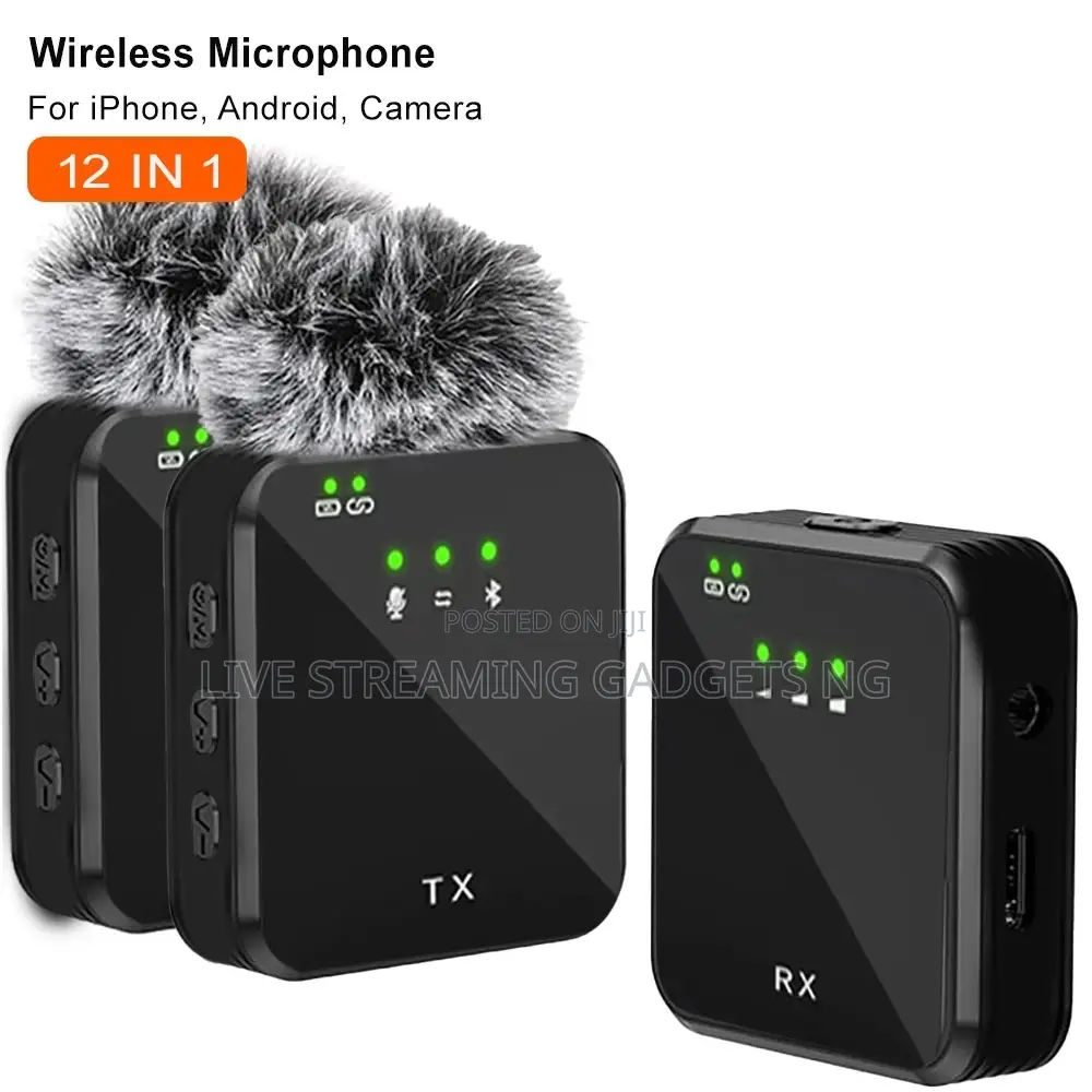 Sx63 2n1 Lapel Mic for Camera/iPhone/Type C Charging Box