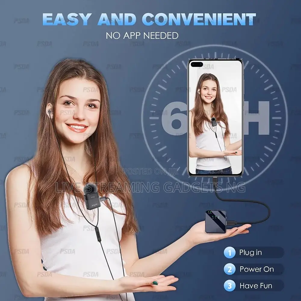 Sx63 2n1 Lapel Mic for Camera/iPhone/Type C Charging Box