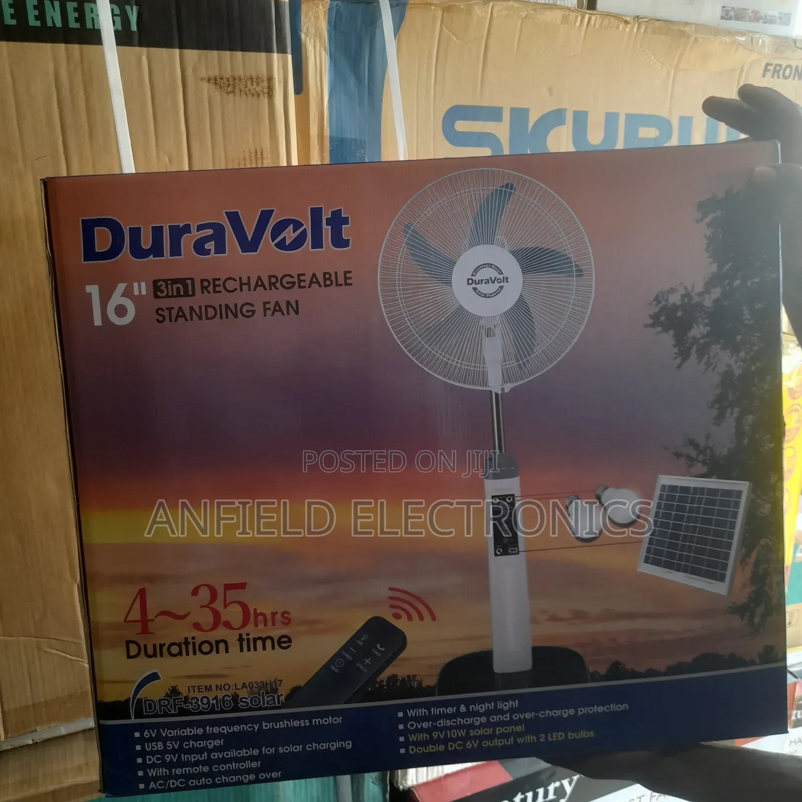 Duravolt Solar Rechargeable Fans