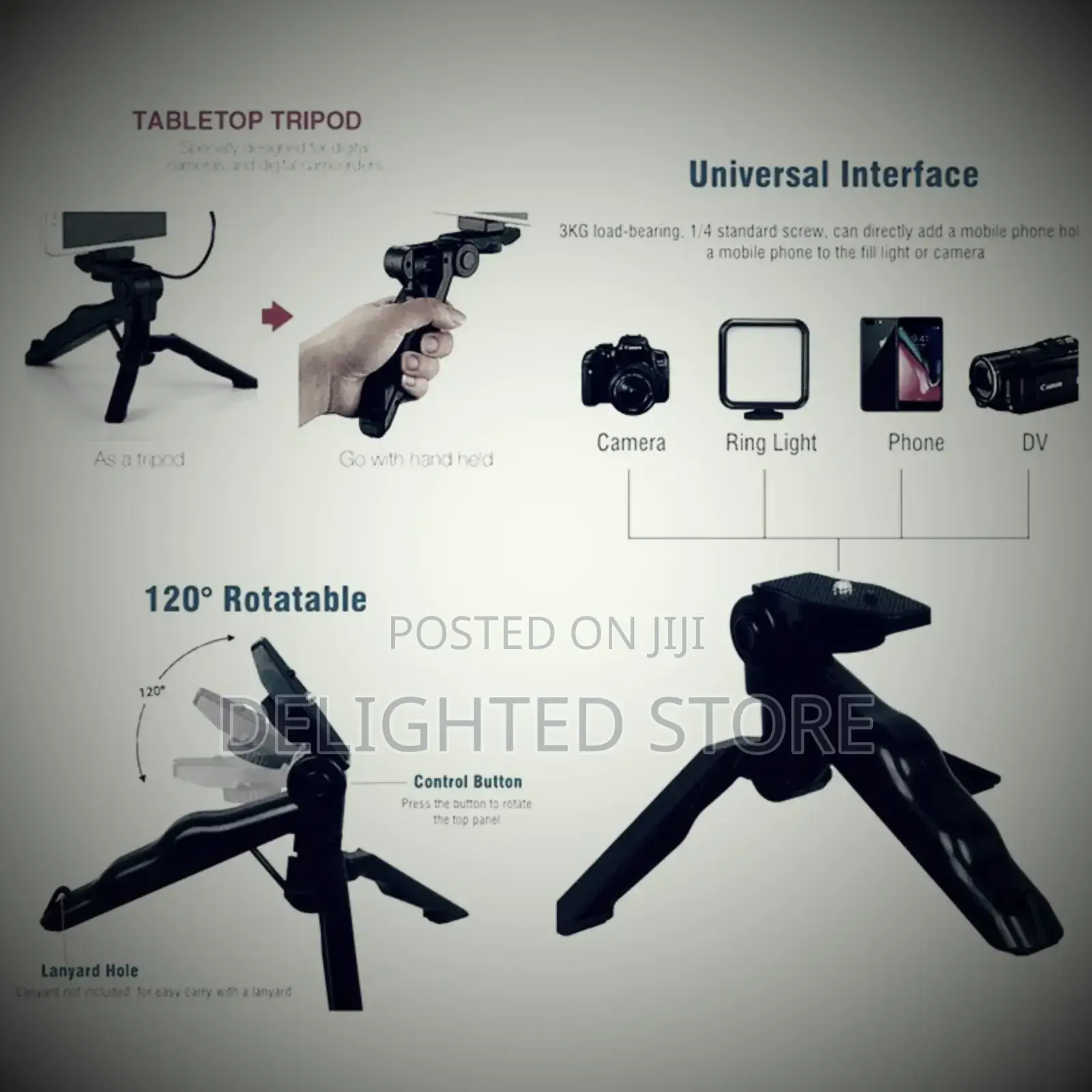 Portable Foldable Rotational Stabilizer Phone Tripod