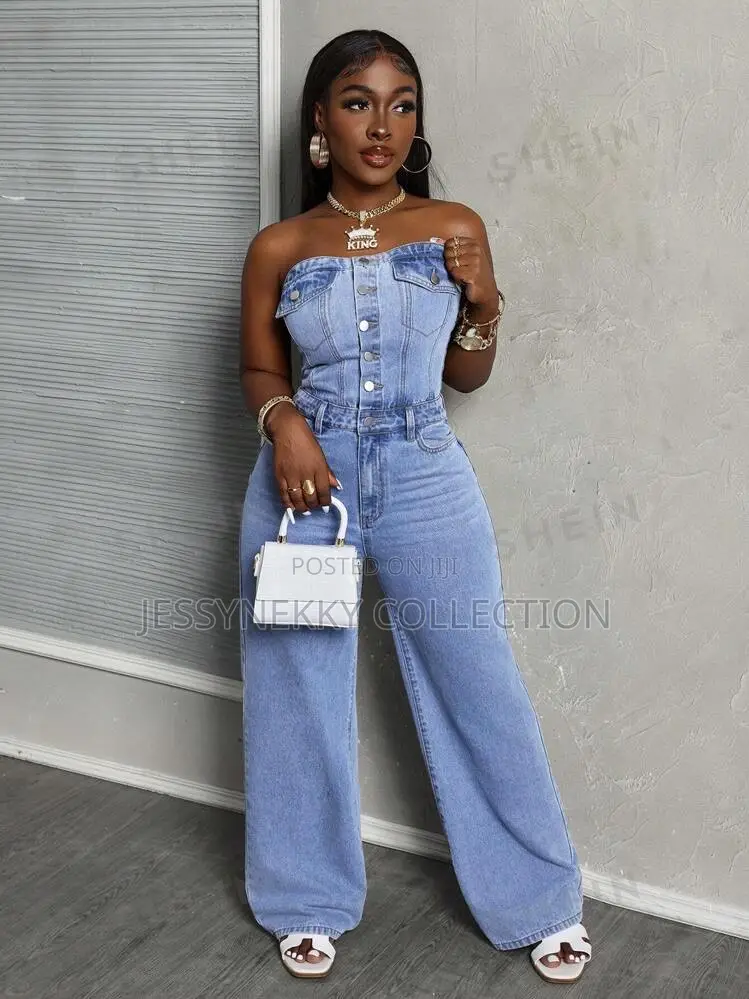 Quality Female Ripped Denim Jumpsuit