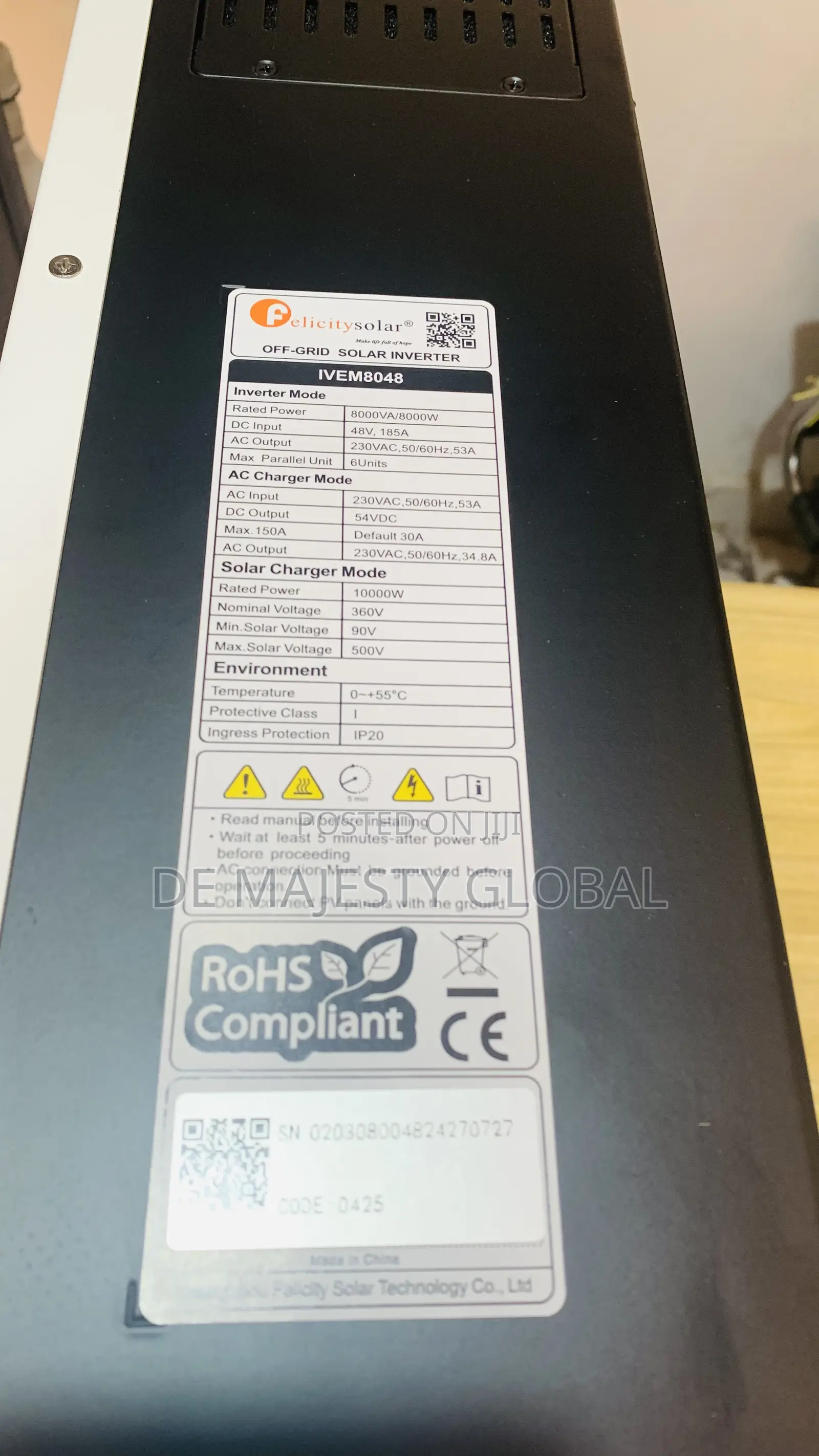 8kva Ivem Felicity High Voltage Inverter With Wifi