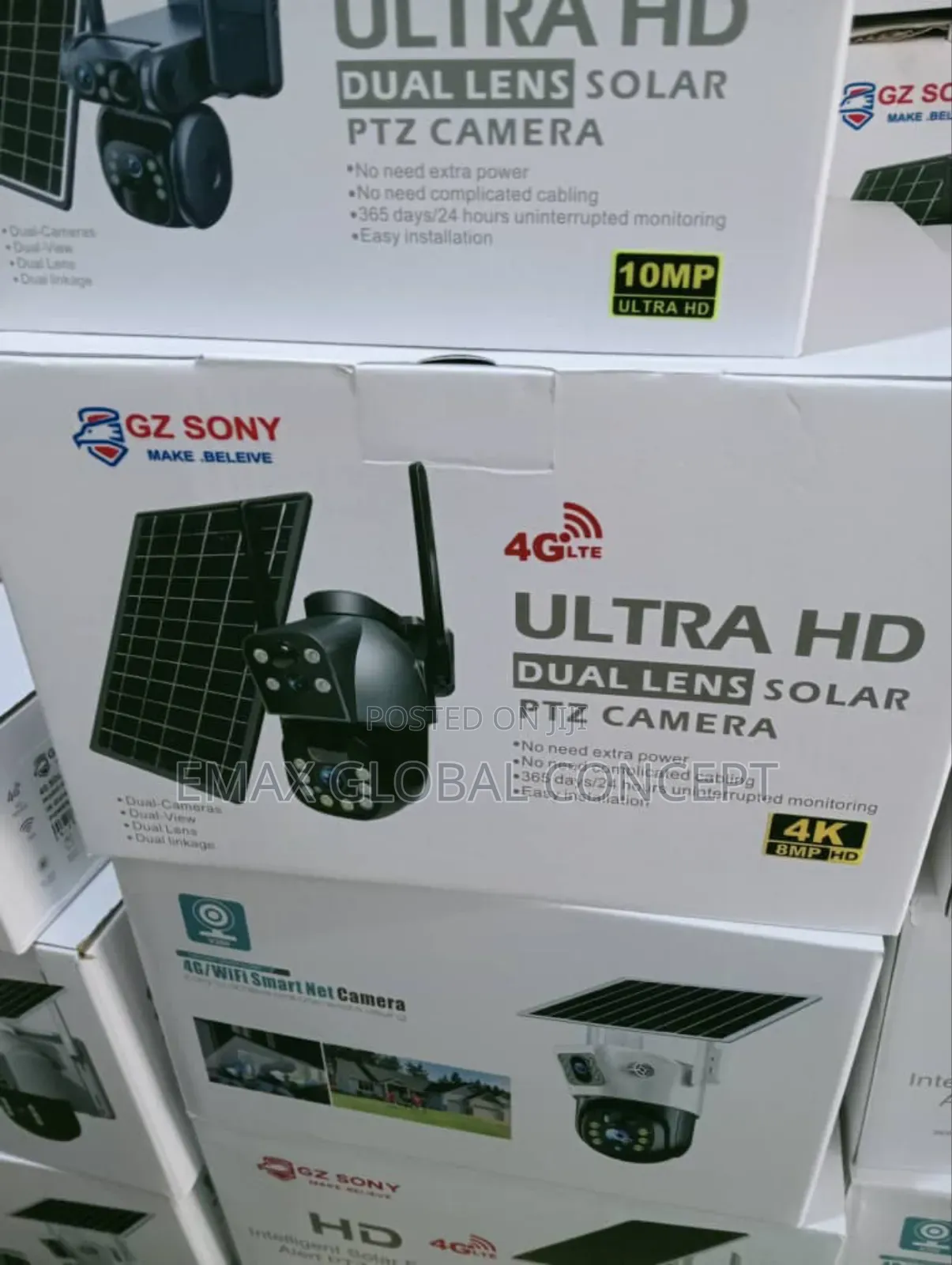 GZ Sony Ultra HD Dual Lens Solar PTZ Cameras With Panels