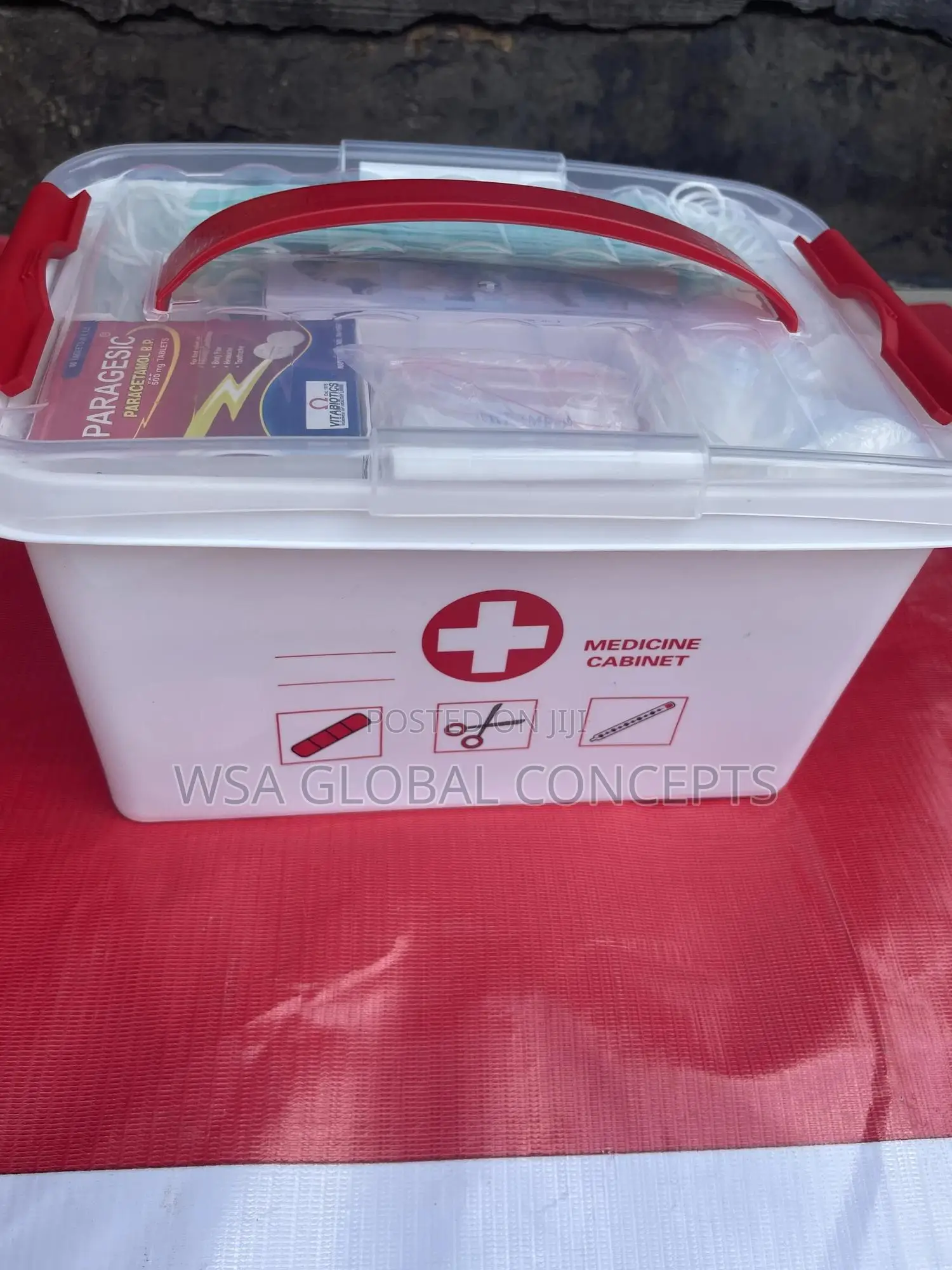 White Plastic Box First Aid Box With Kit