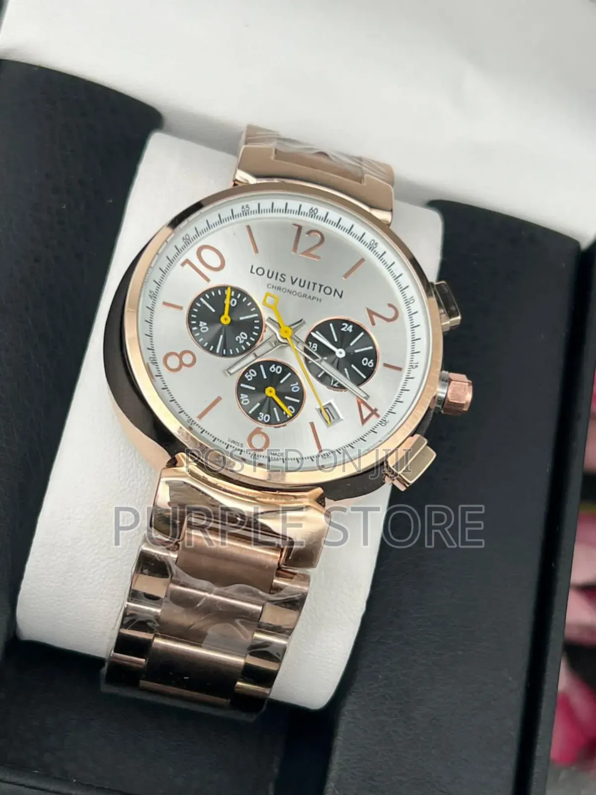 Louis Vuitton LV Chronograph Wristwatch Rosegold