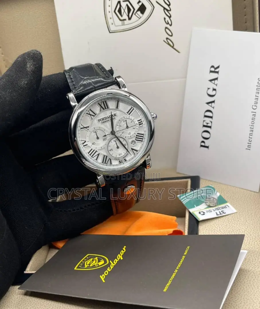 Poedagar Quality Men Genuine Leather Wristwatch
