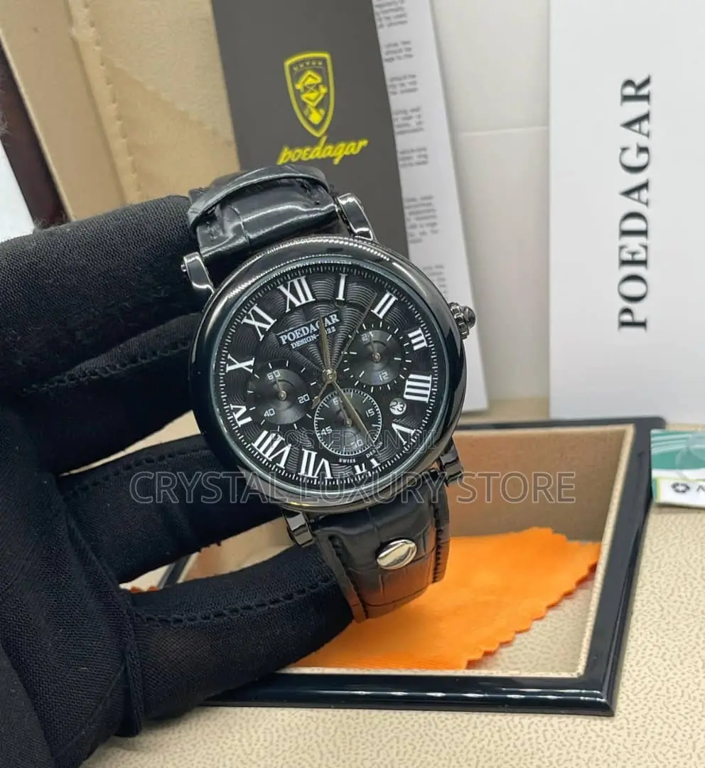 Poedagar Quality Men Genuine Leather Wristwatch