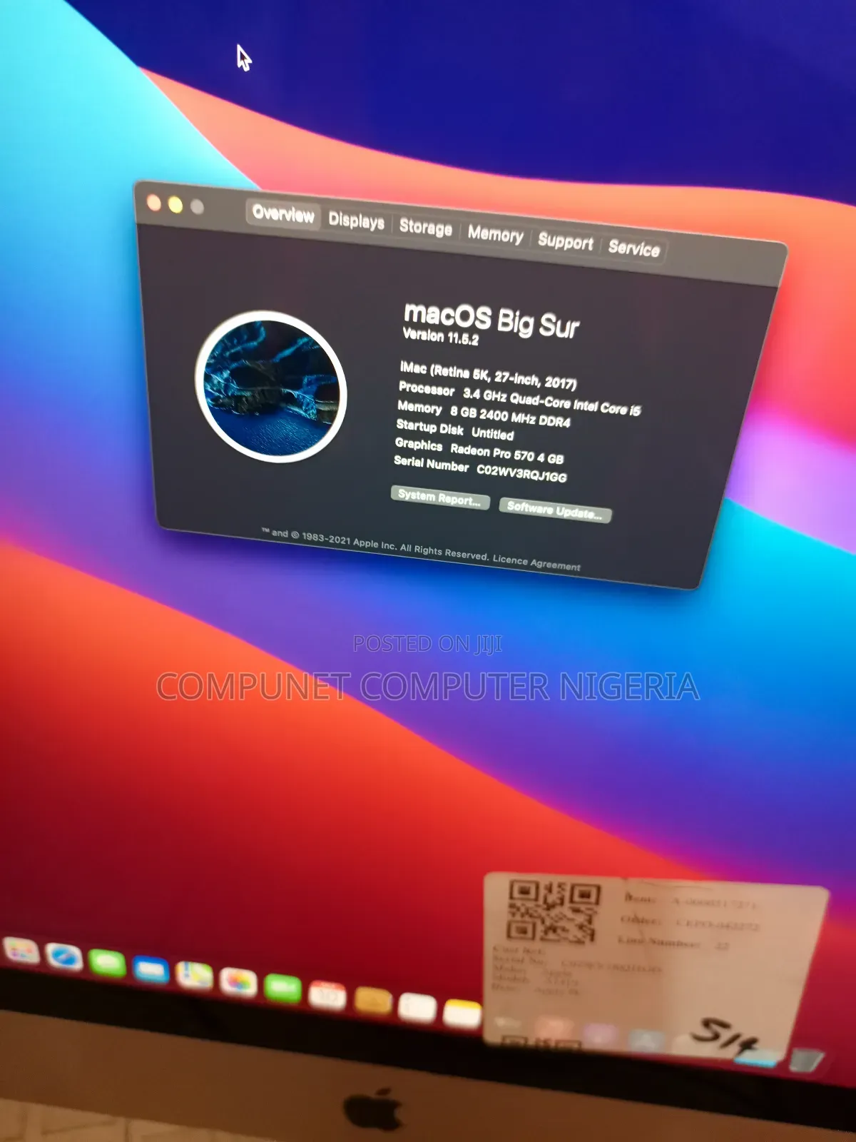 Desktop Computer Apple iMac Pro 16GB Intel Core I5 HDD 1T