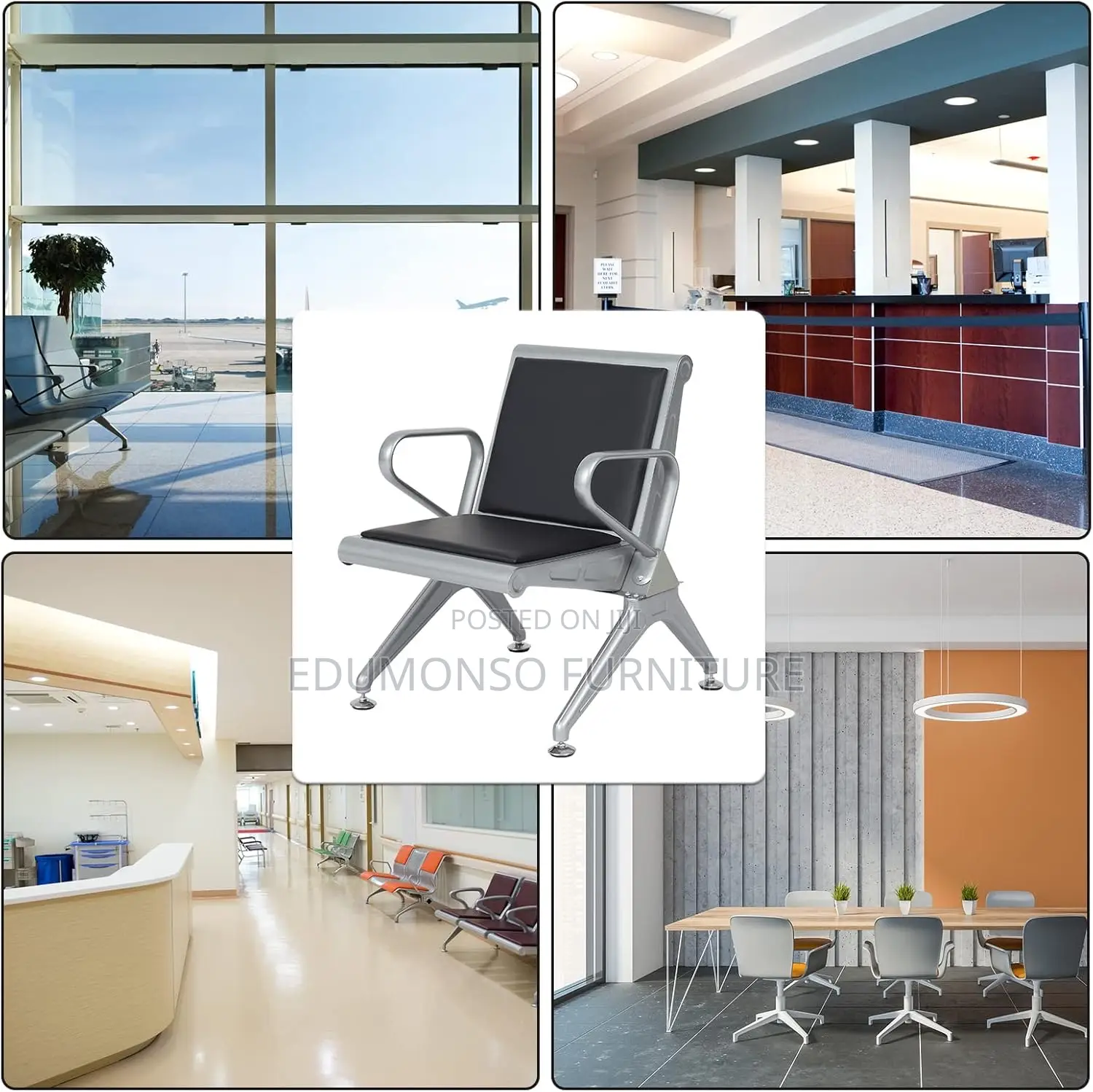 Office Reception/Waiting Guest Chair With Pu Leather
