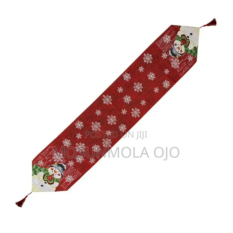 Christmas Snowman Embroidery Table Runner Home Decoration