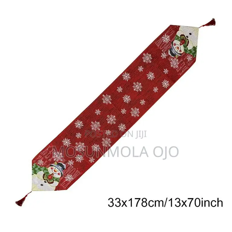 Christmas Snowman Embroidery Table Runner Home Decoration