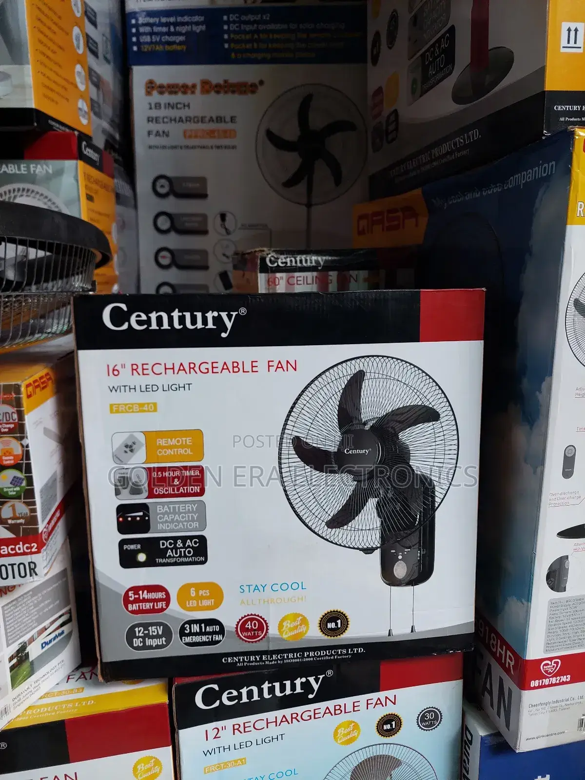 Century Rechargeable Fan 16inches
