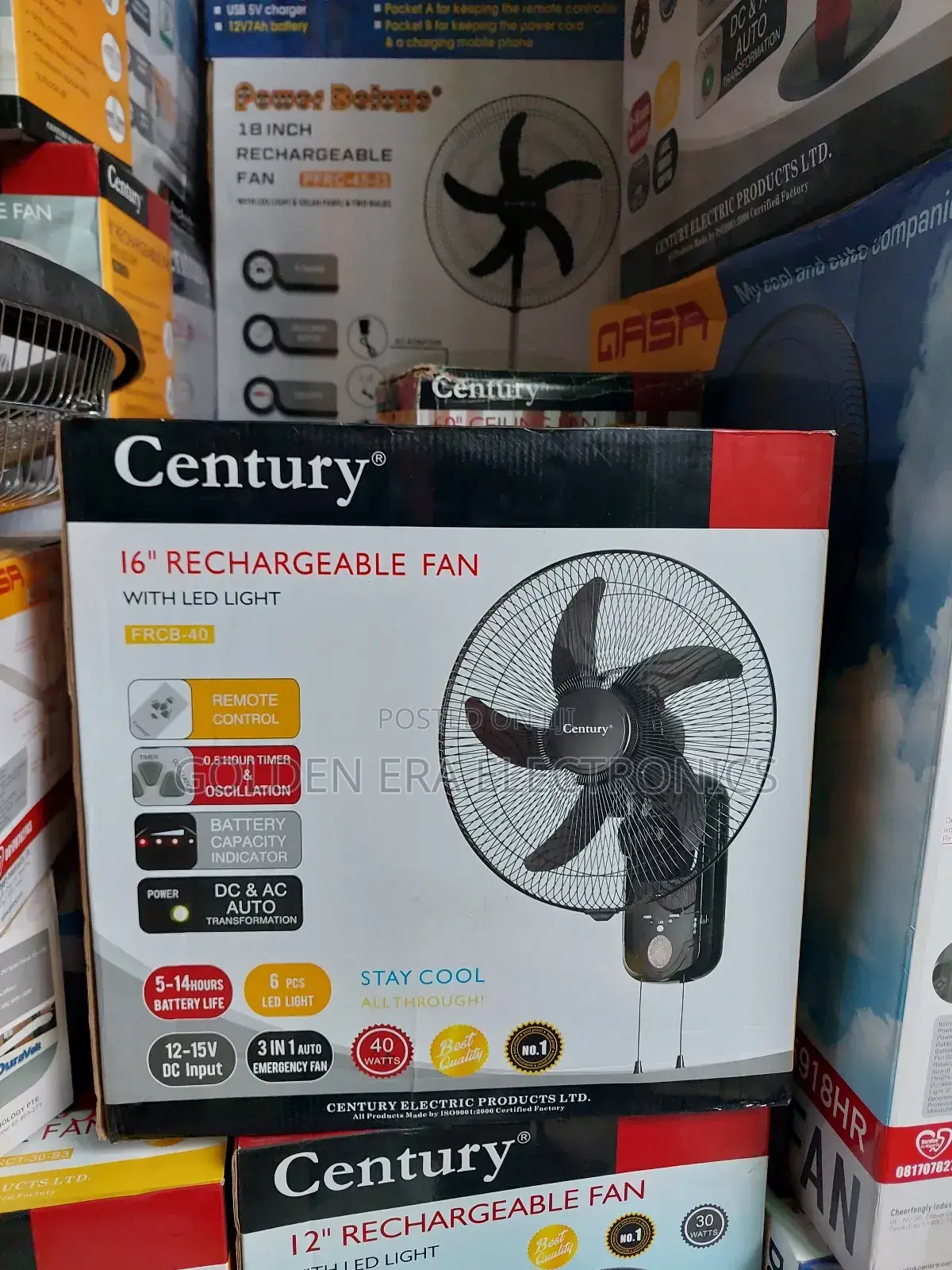 Century Rechargeable Fan 16inches