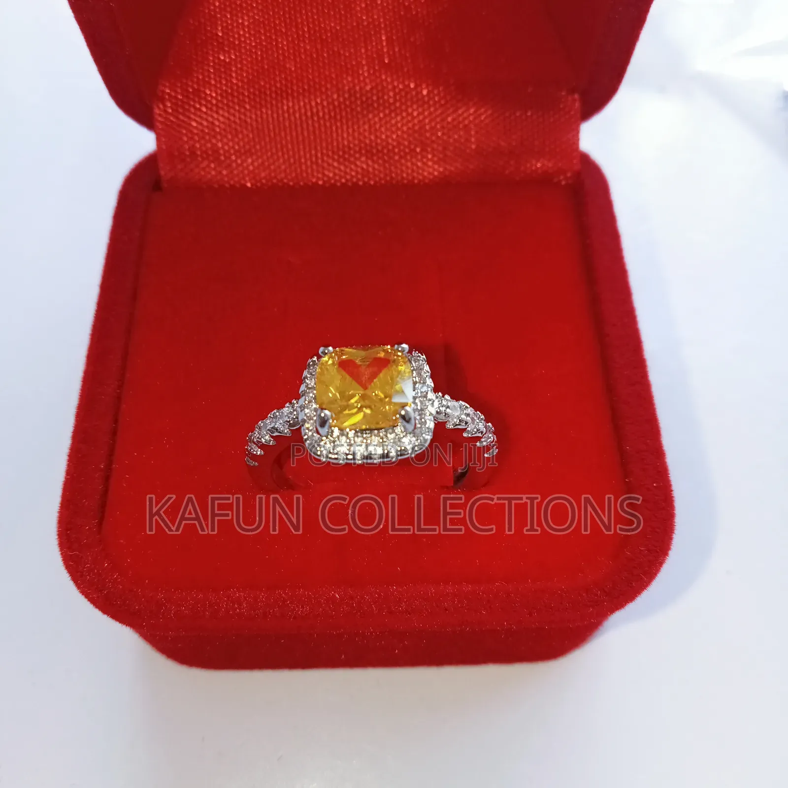 Long Lasting Gold Crystal 925s Proposal Ring