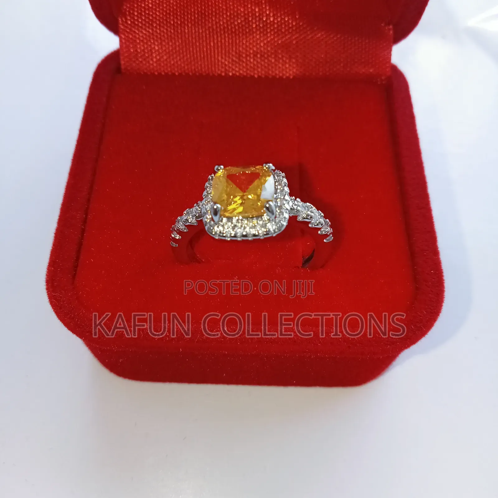 Long Lasting Gold Crystal 925s Proposal Ring
