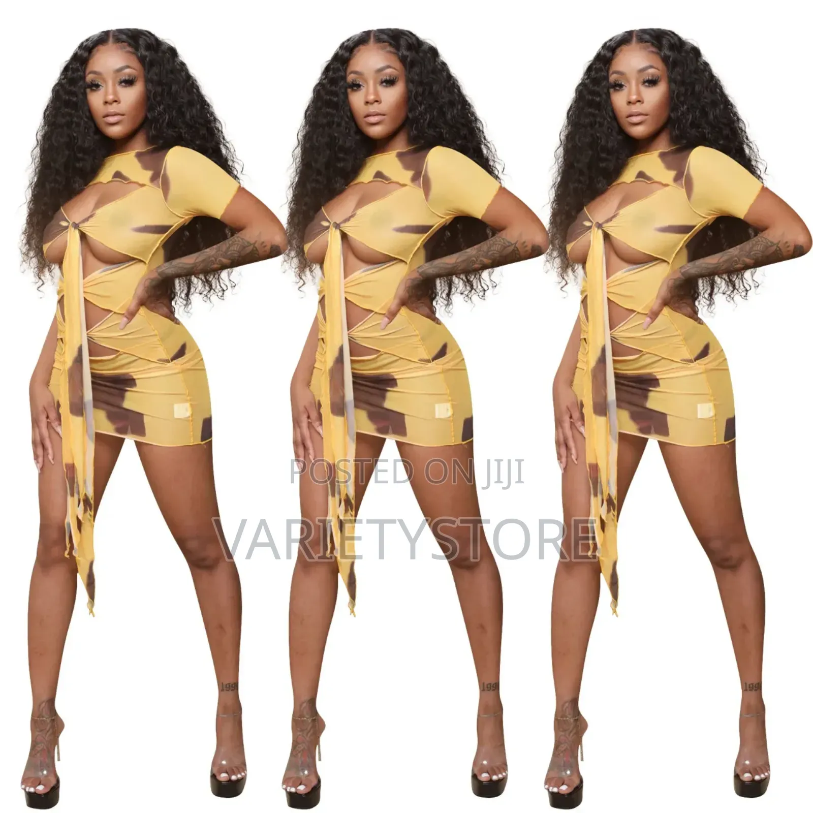 Mesh Strap Dress Women's Clothing