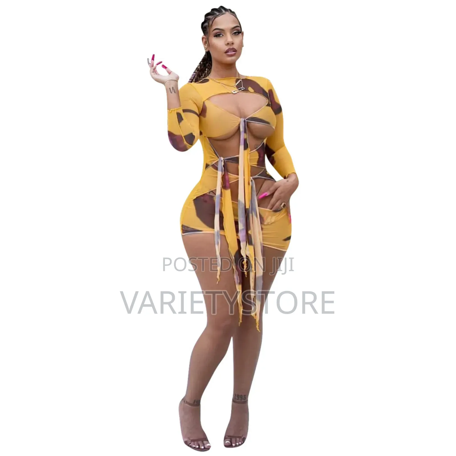 Mesh Strap Dress Women's Clothing
