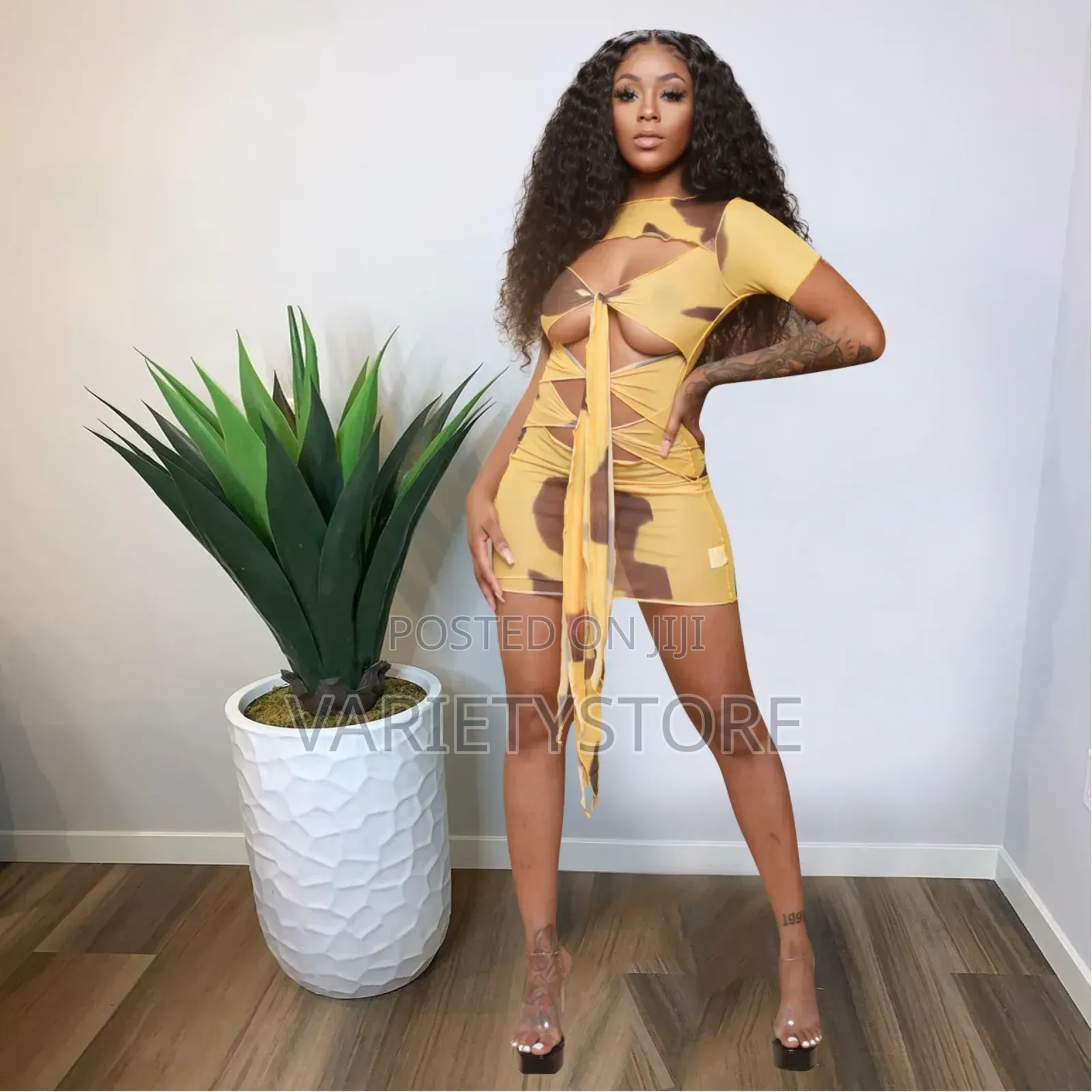 Mesh Strap Dress Women's Clothing