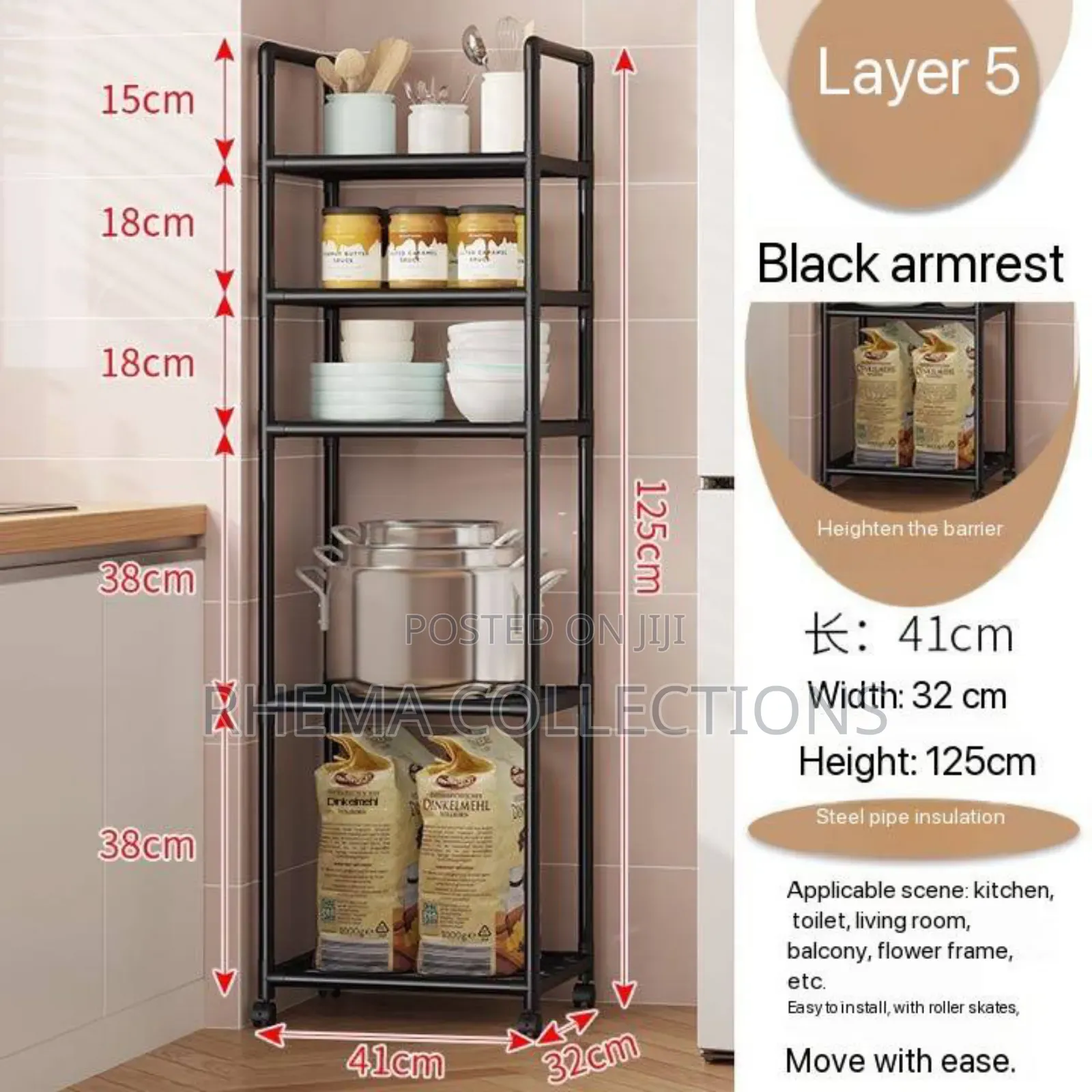 5-Layers Household Storage Rack/Shelves/Organizer