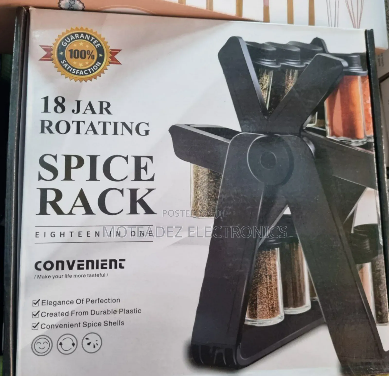 18 PCS 360° Rotating Seasoning Spice Jar With Storage Rack