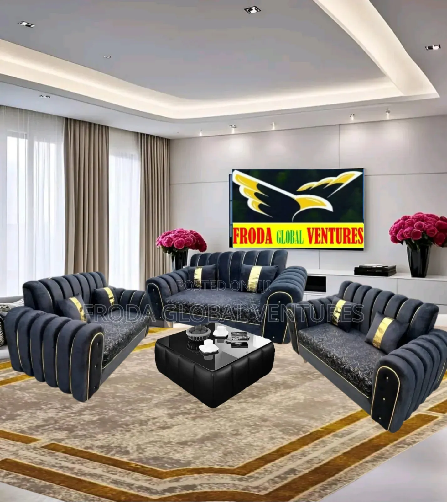 Set of 7 Seaters Sofa With Table