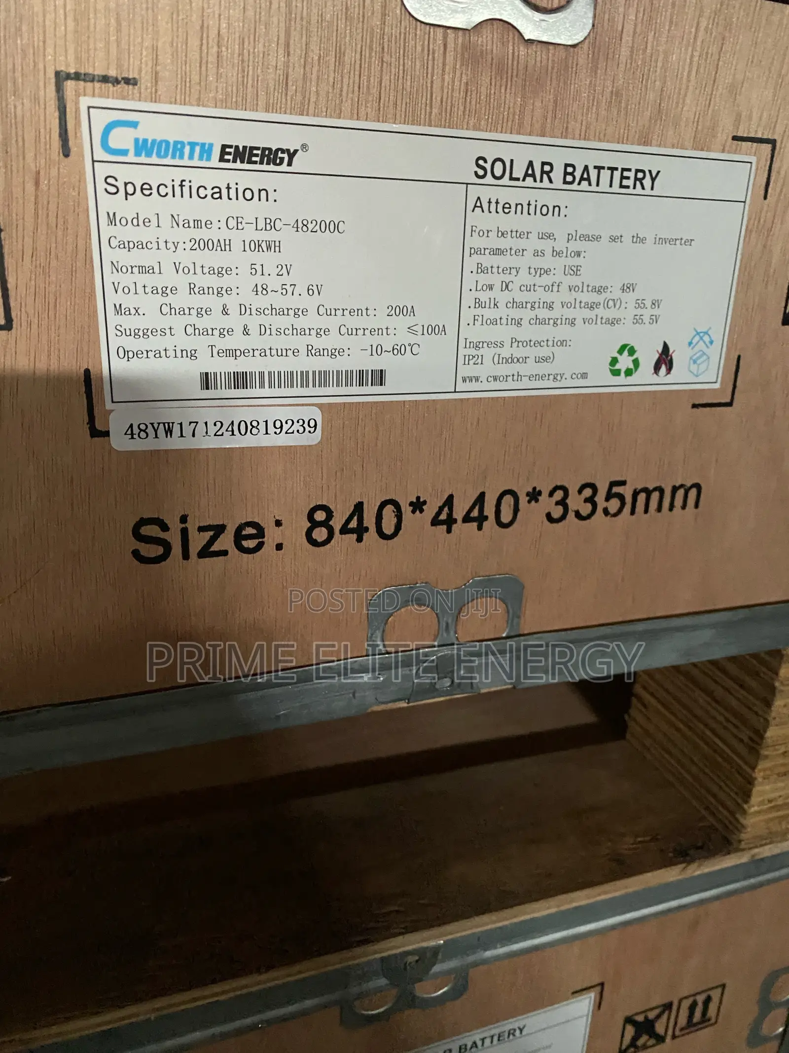 Cworth Energy 10kwh 51.2v Solar Lithium Battery