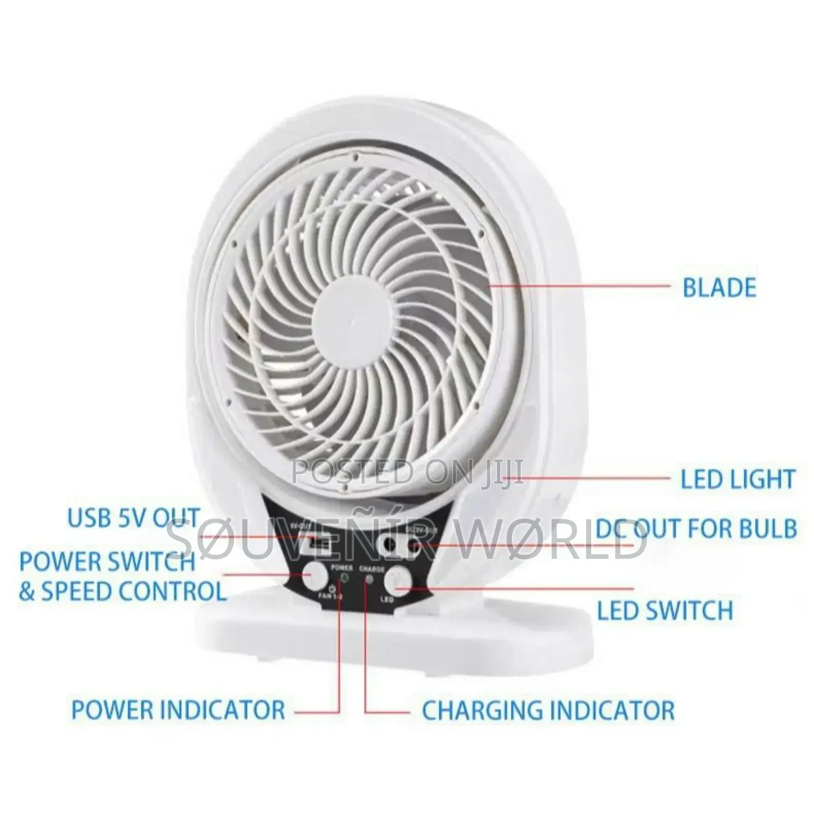8 Inches Multifunctional Rechargeable Solar Fan