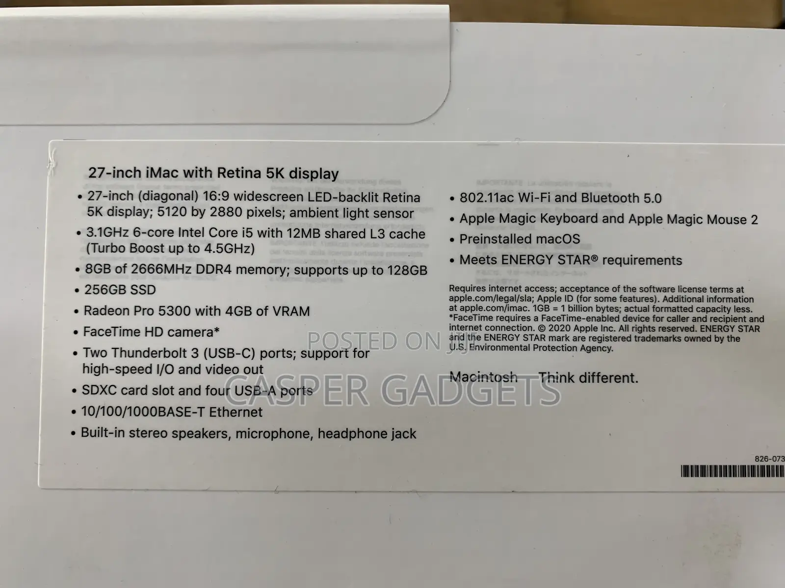 New Desktop Computer Apple iMac 16GB Intel Core I7 SSD 512GB