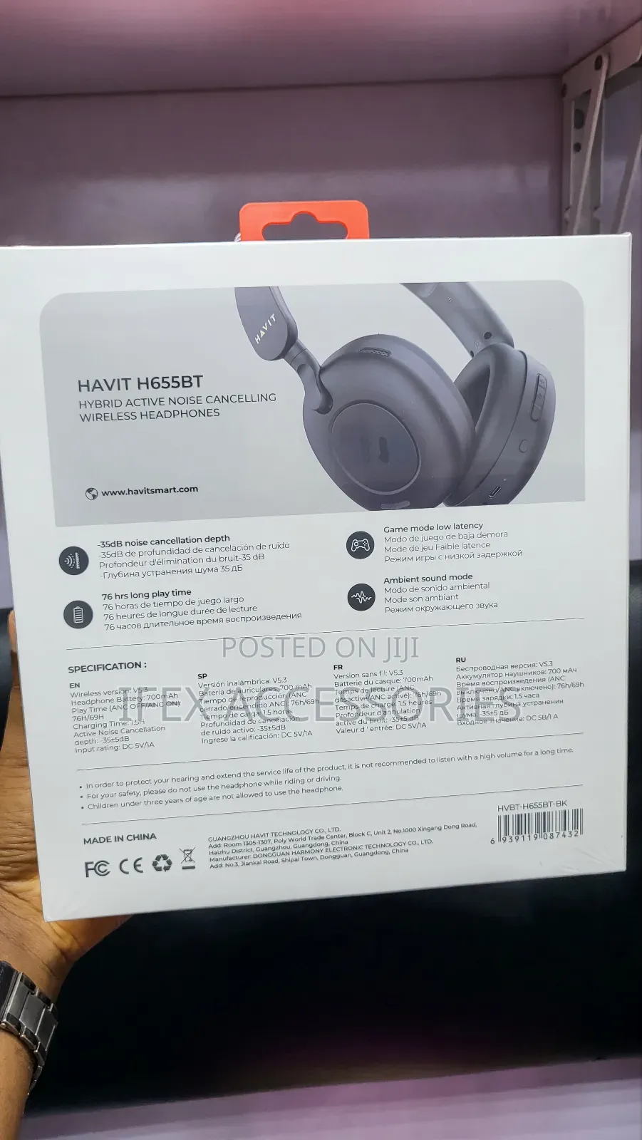 Havit H655bt Pro Anc Over Ear Noise Cancelling Wireless Blue