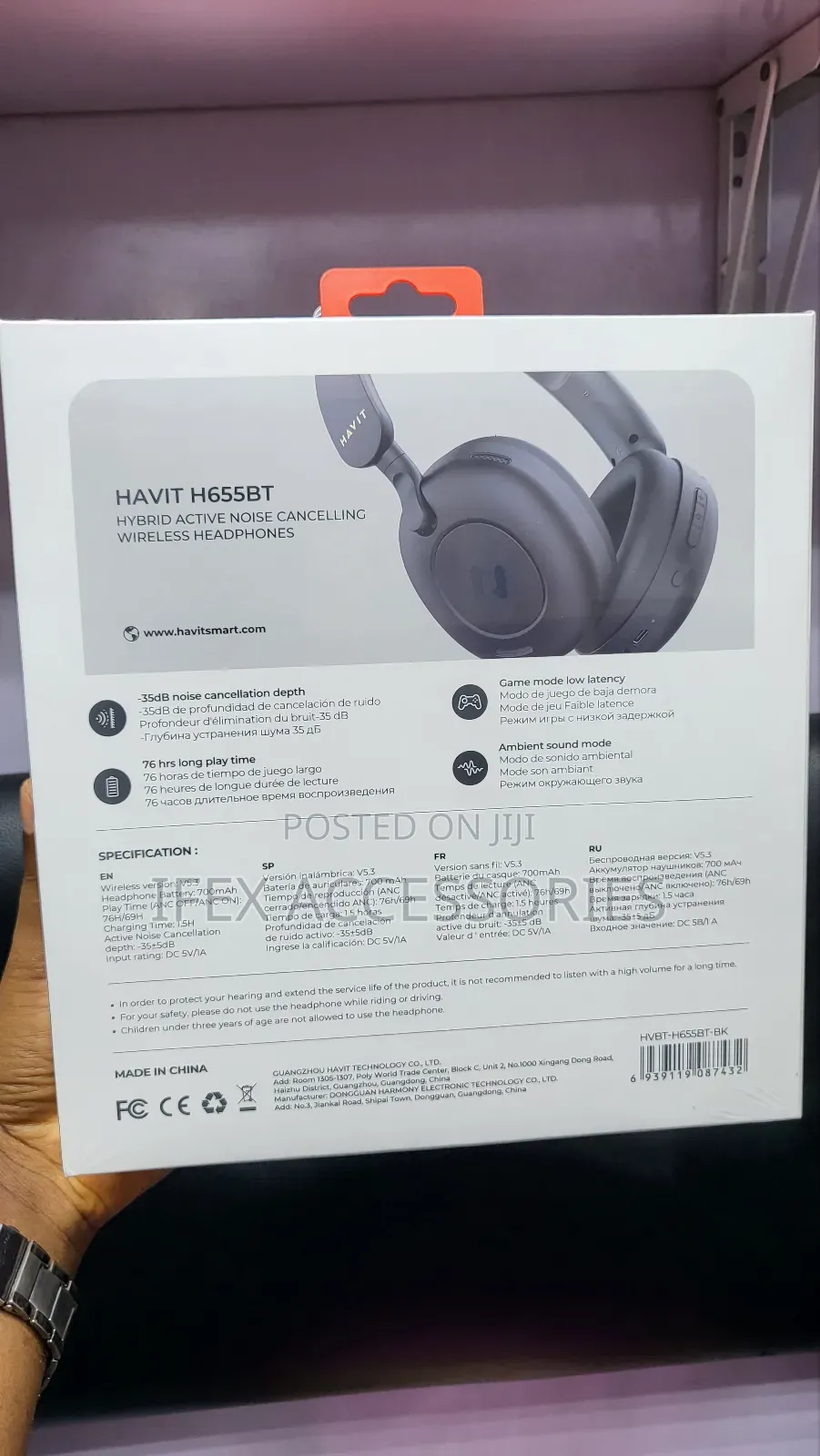 Havit H655bt Pro Anc Over Ear Noise Cancelling Wireless Blue