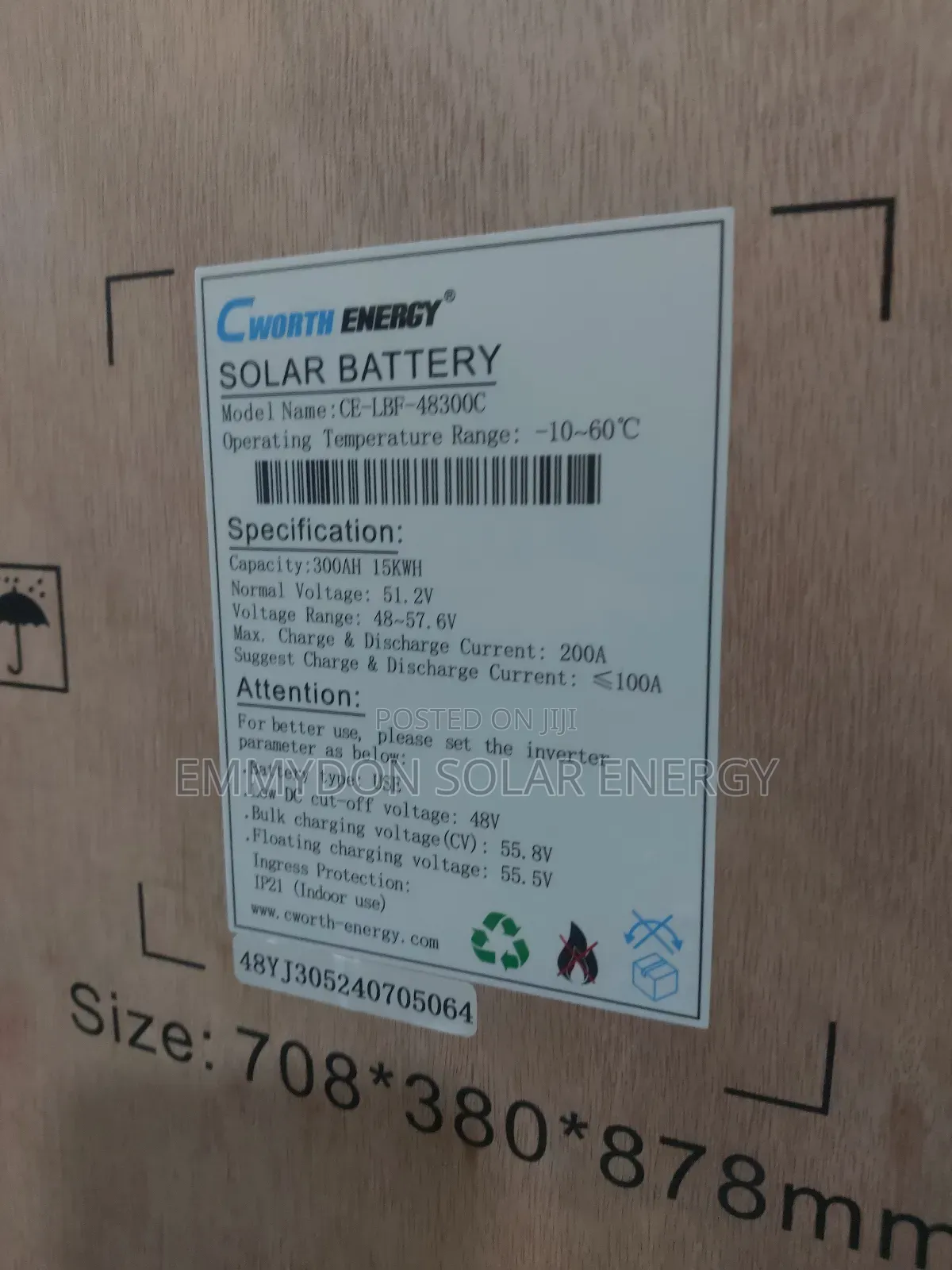 Cworth 15kwh 51.2v Lithium Iron Battery