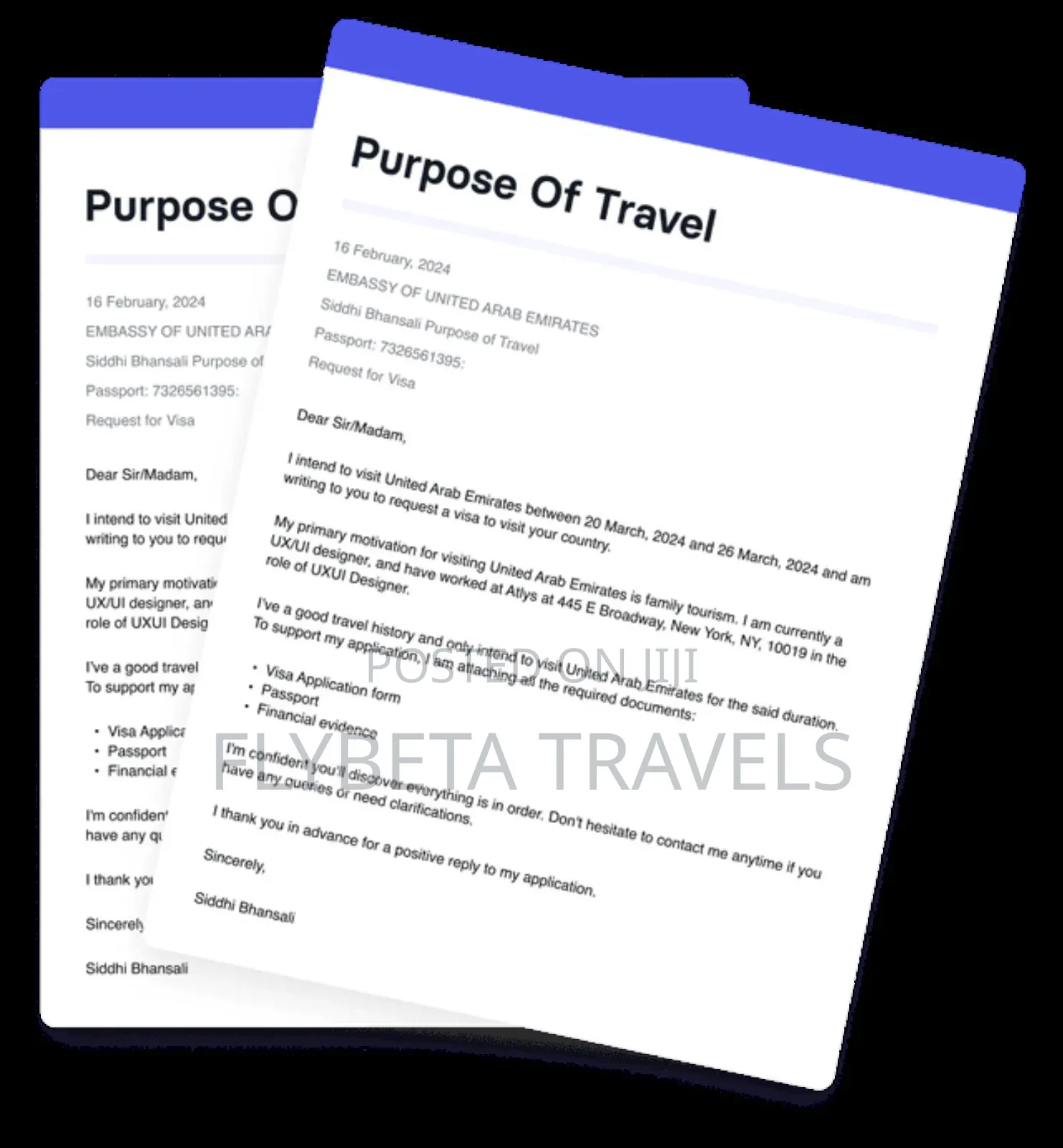 Visa Invitation Letter to Any Countries Available