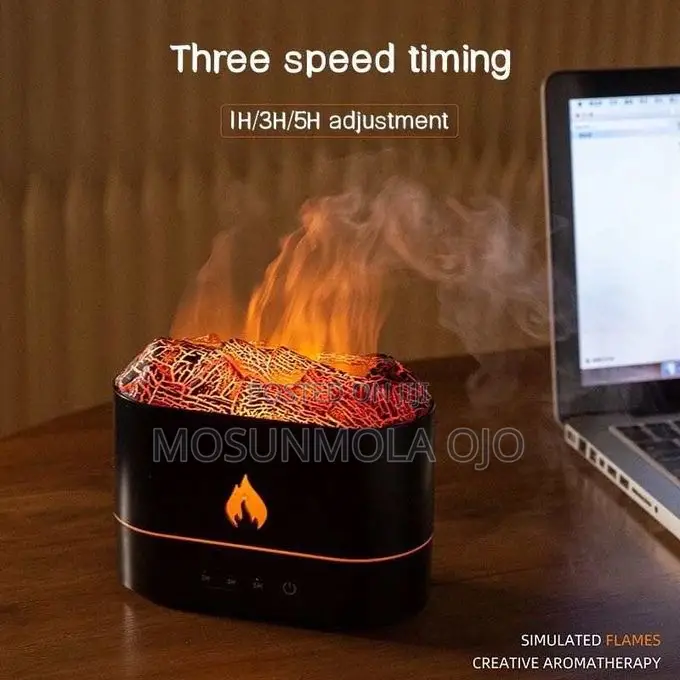 Ultrasonic 250ML Humidifier With Volcanic Simulation Flame