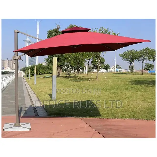 Red Patio Umbrella Outdoor Leisure Ways