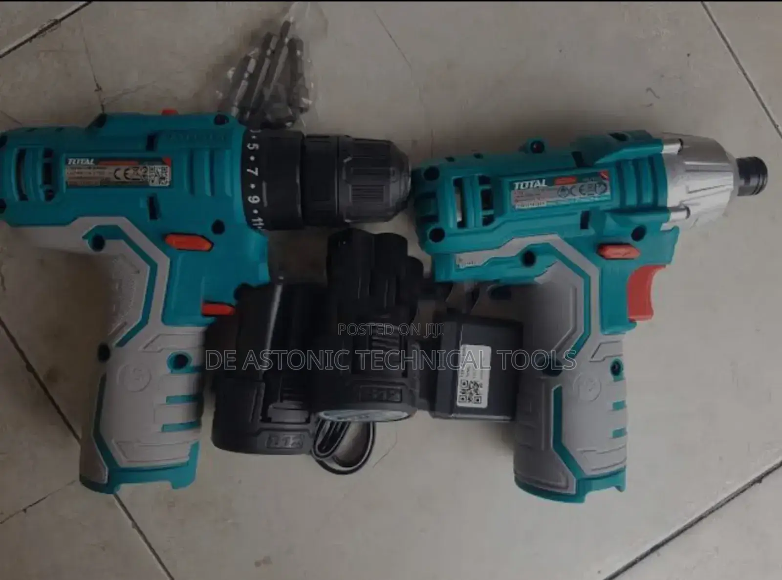 Total Cordless Impact Driver and Lithium Ion Drill-12v