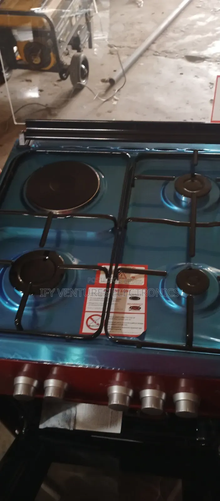 3+1 Maxi Gas Cooker, Red Color, 60*60cm