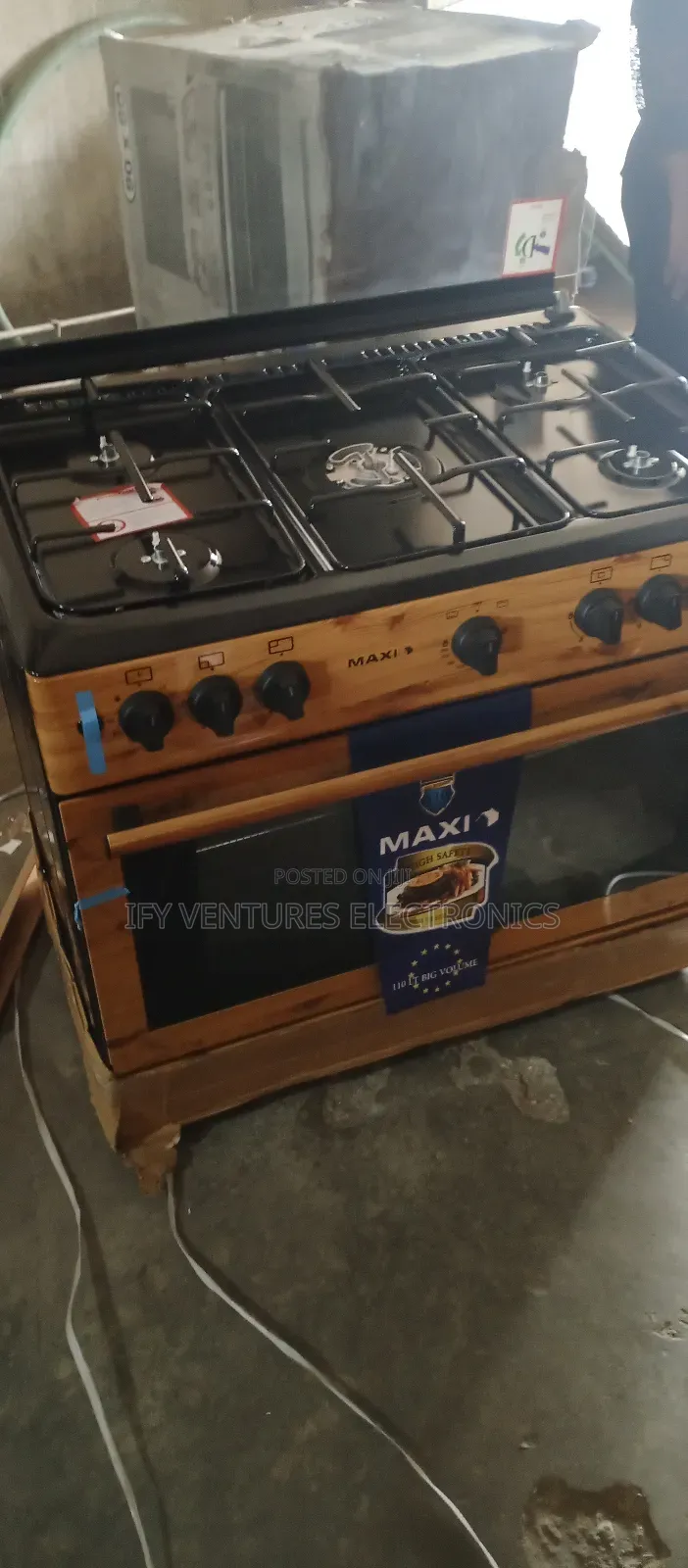 Maxi Gas Cooker 60*90cm 5 Burner Wooden Color