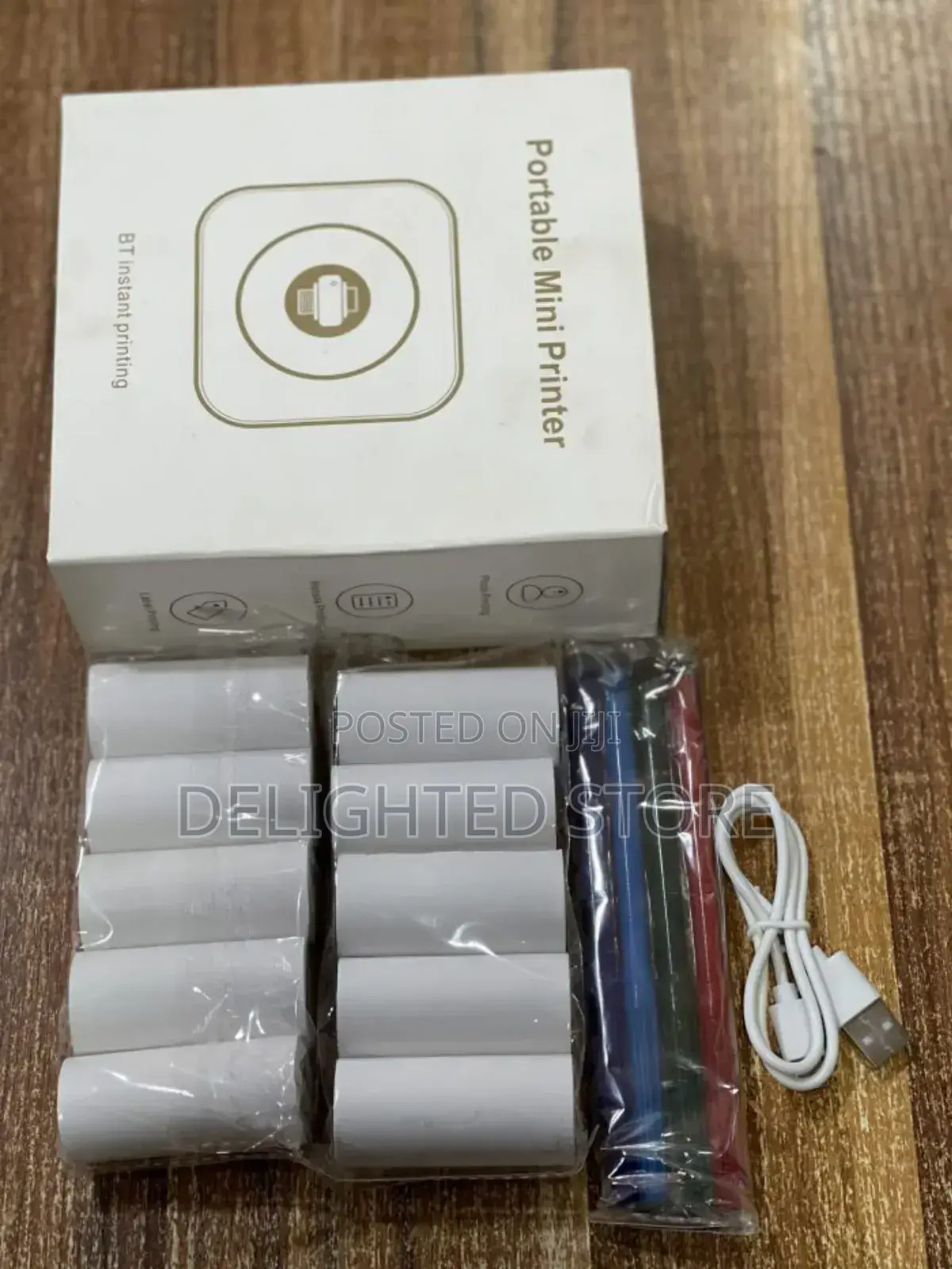 Rechargeable Mini Printer With Full Accessories