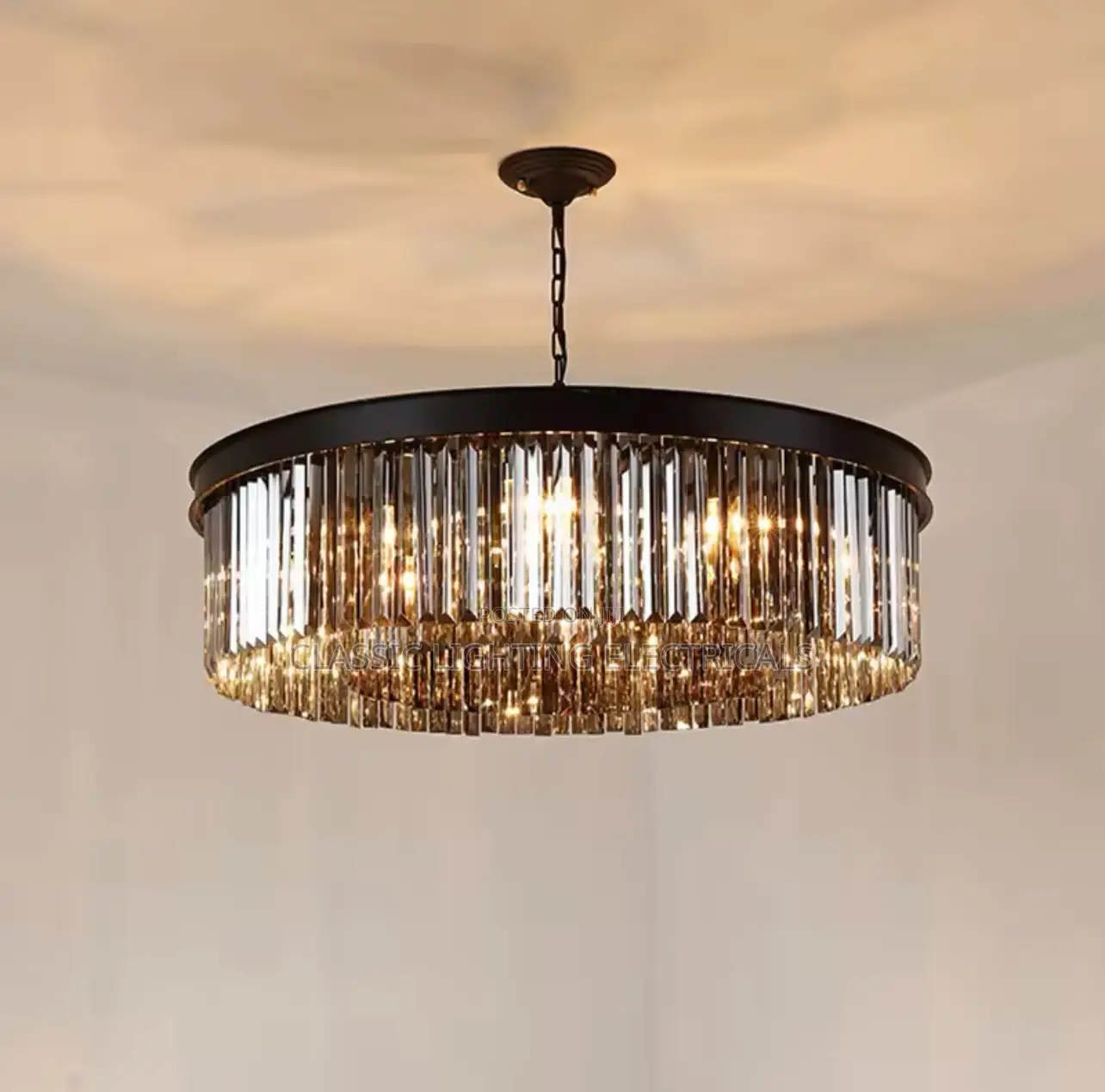 600mm Modern LED Luxury Crystal Chandeliers Gold Black