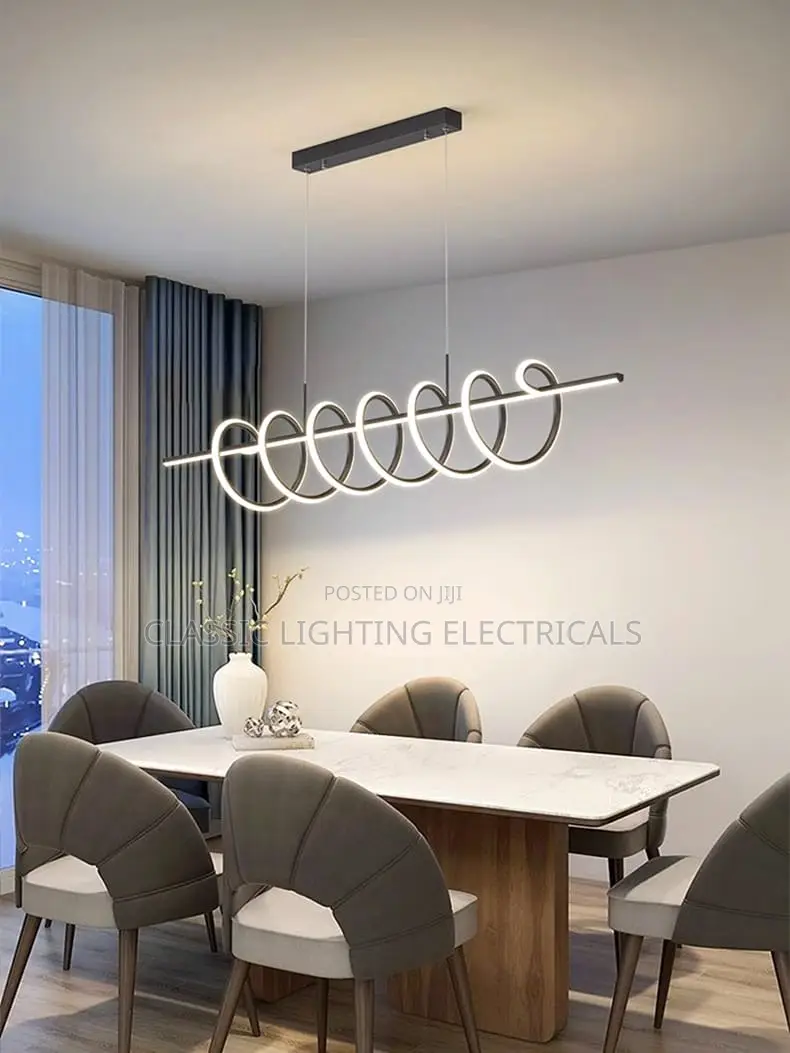 Modern Creative Spiral LED Pendant Light Living Dining Lamp