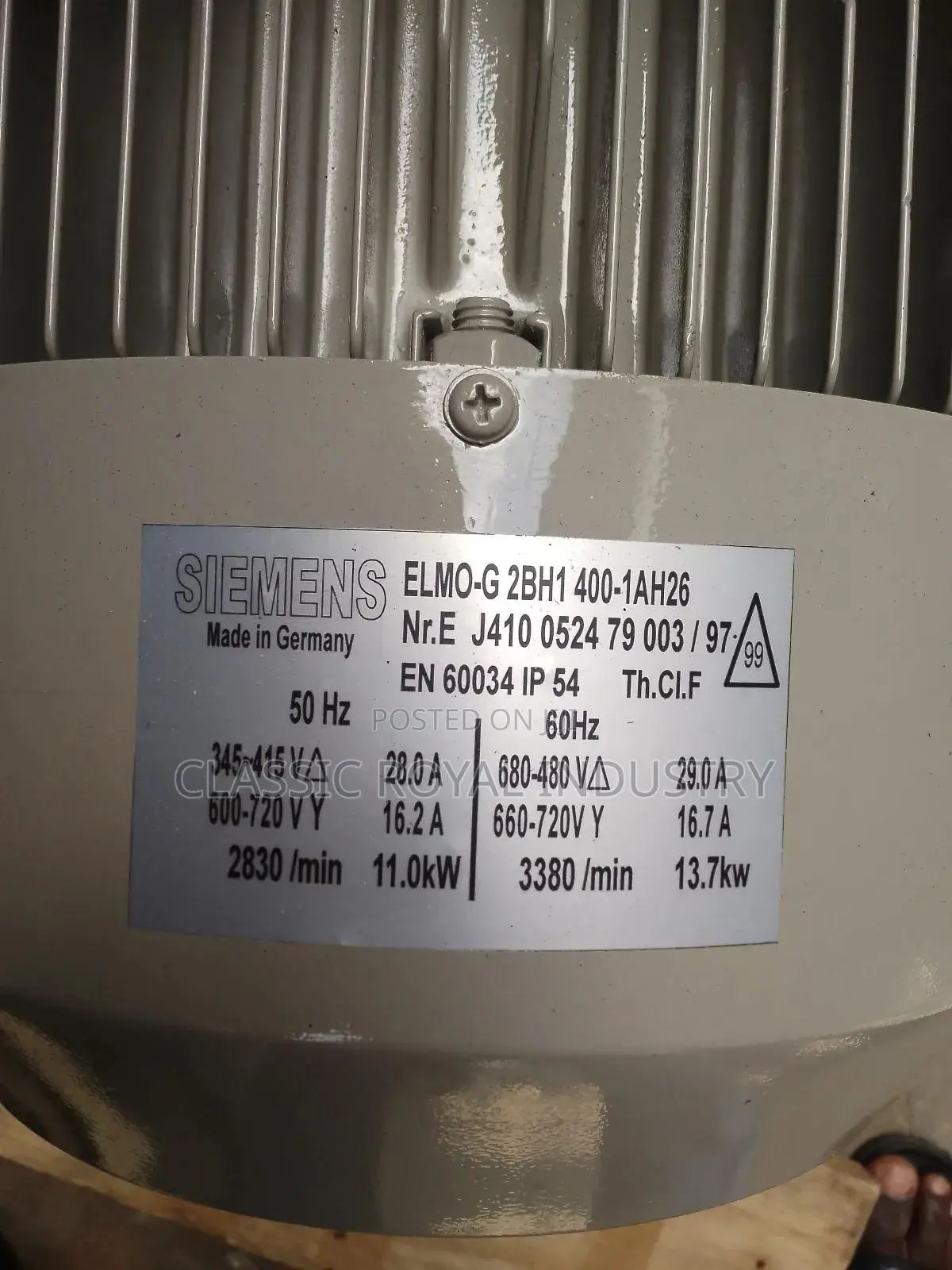 11 Kw Siemens Exhaust Blower 15 HP